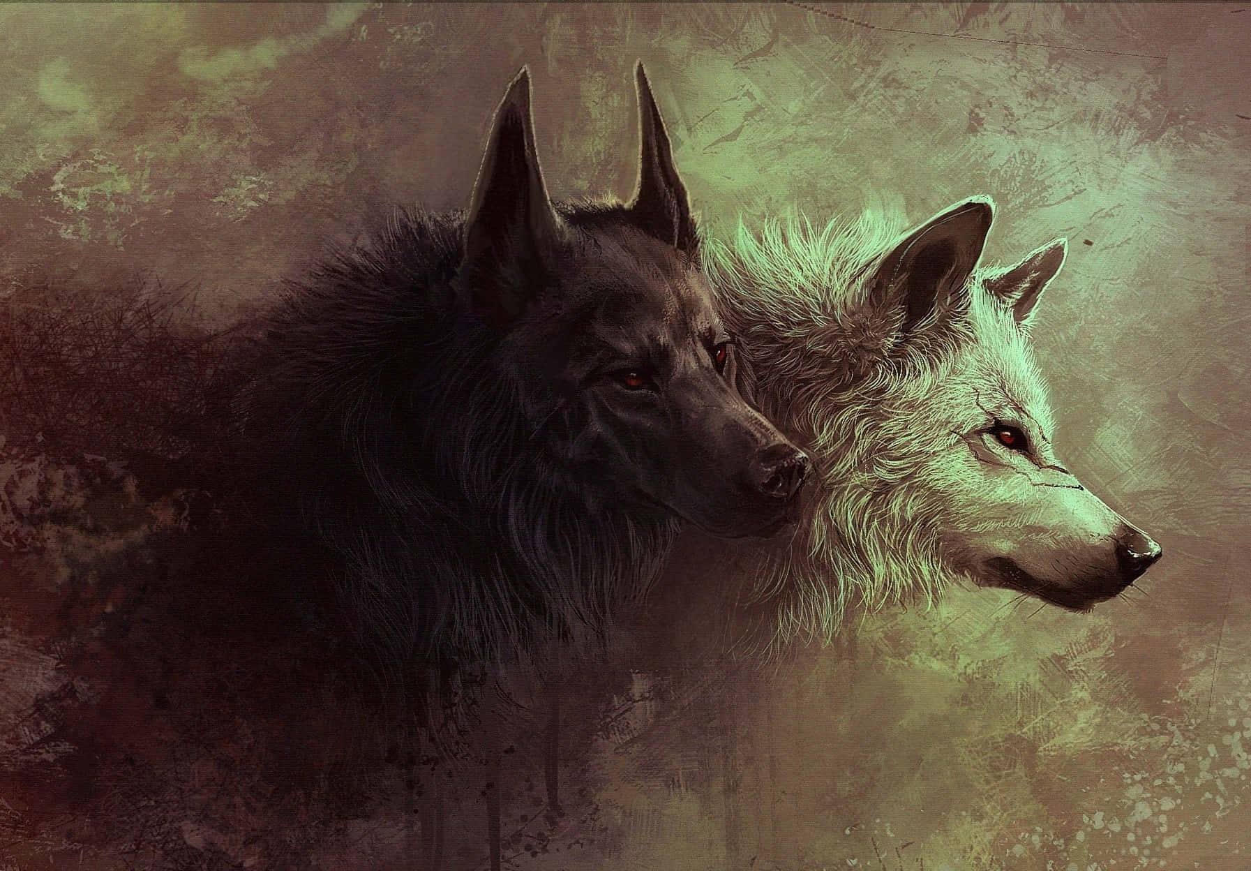 A Gorgeous Wolf In An Ethereal Light Background