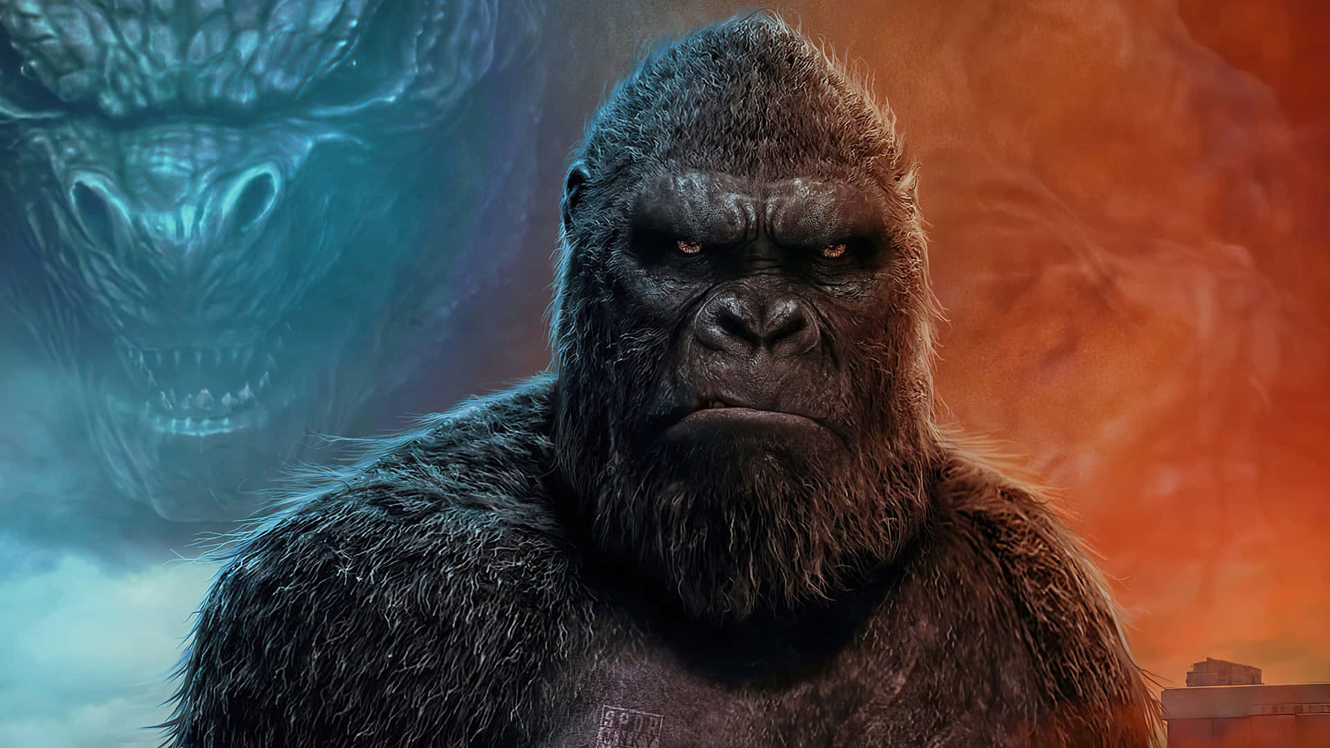 A Gorilla With A Big Head And A Big Face Background