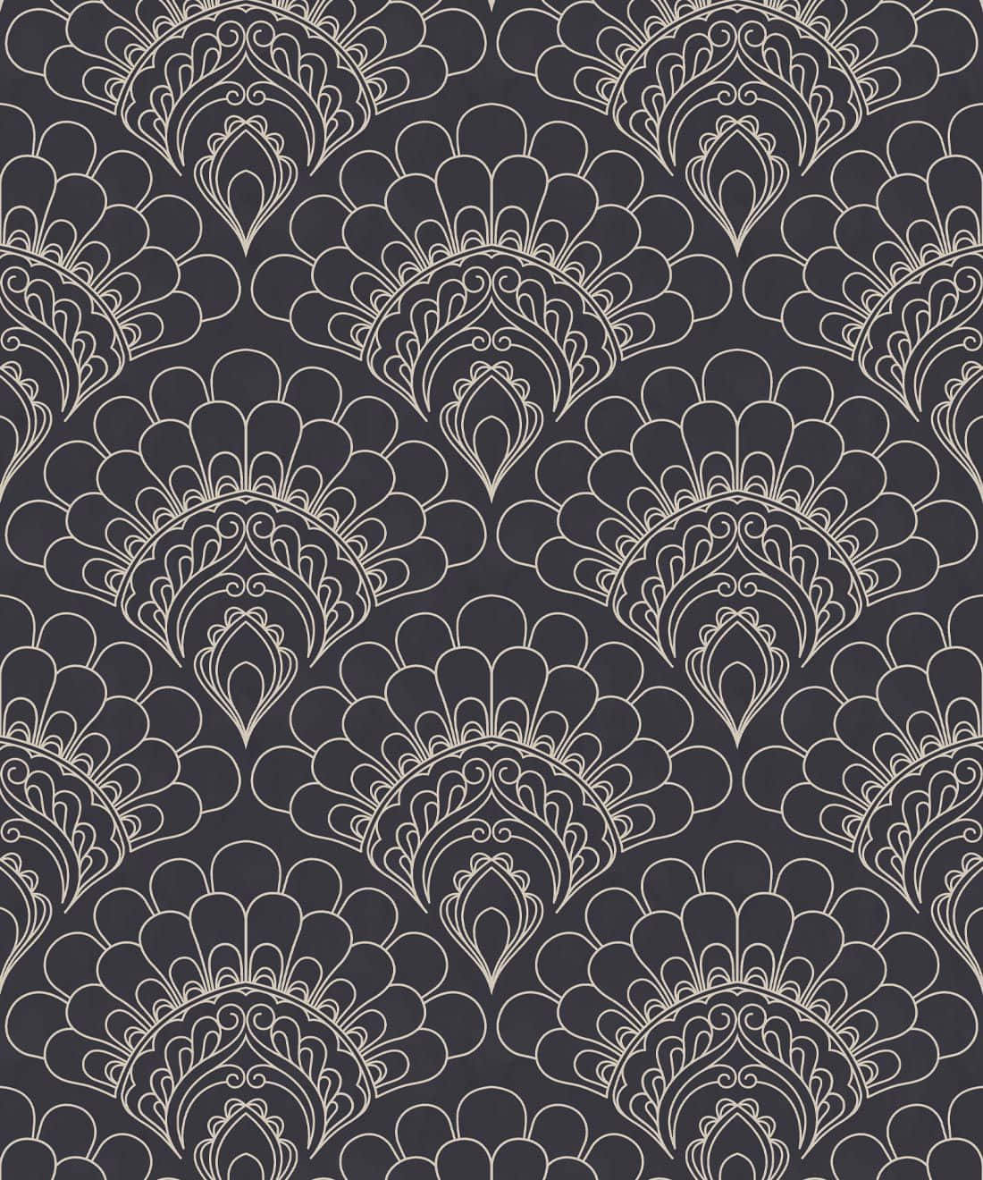 A Gray And White Pattern With A Floral Design Background