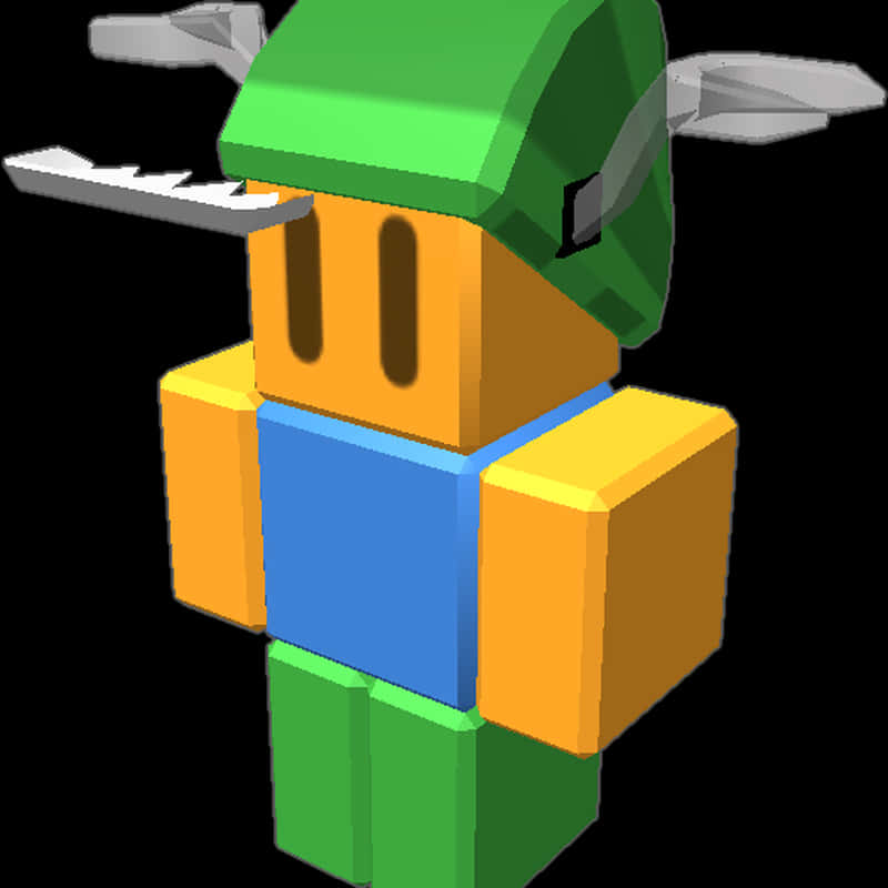 A Green And Blue Character With A Knife Background