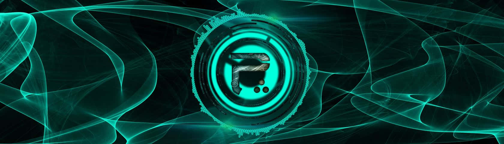 A Green And Blue Circle With A Green Background