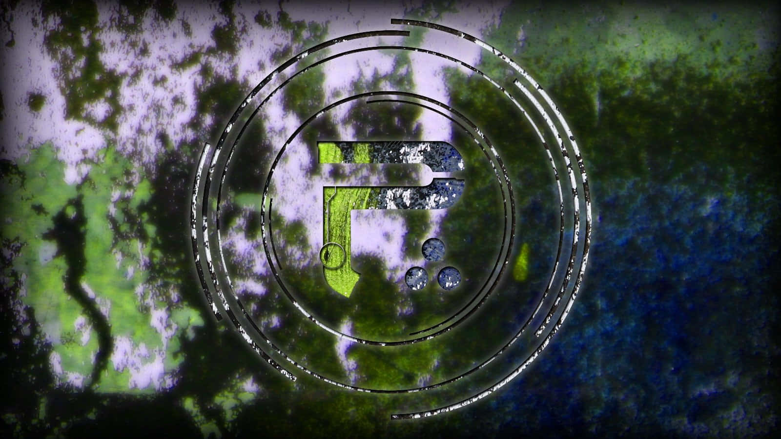 A Green And Blue Circle With A Green Background