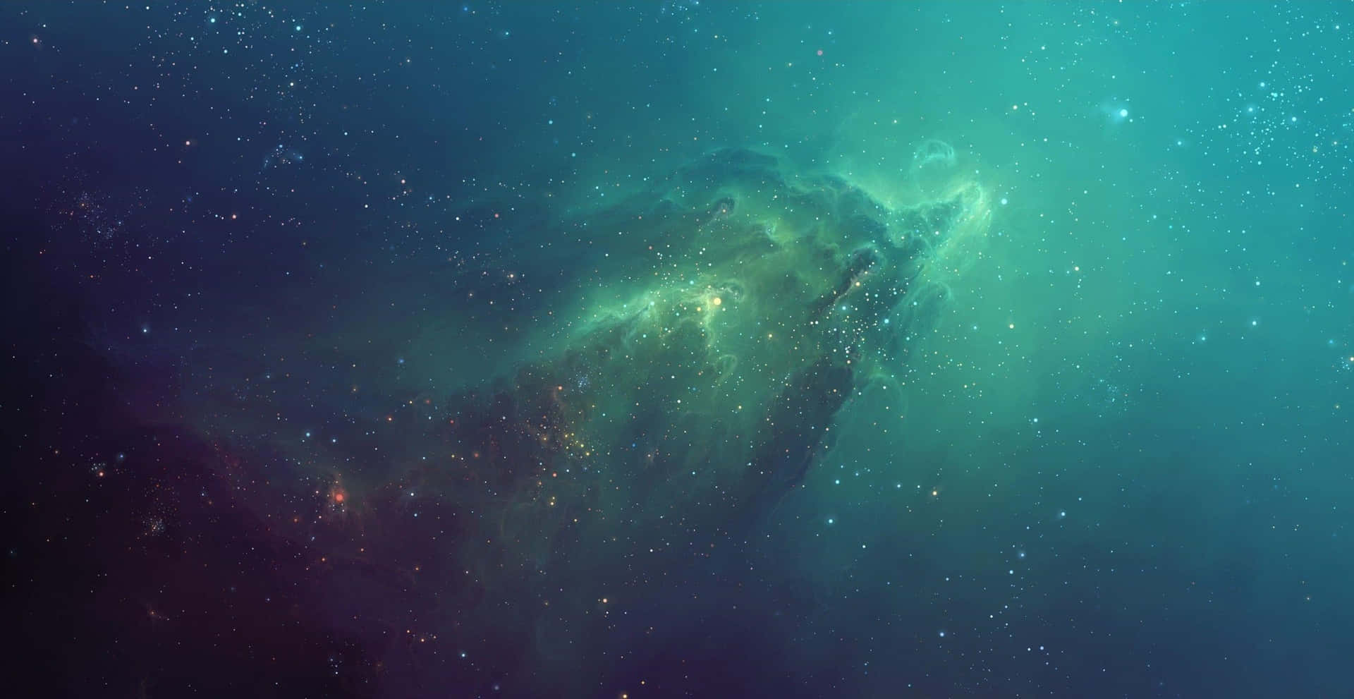 A Green And Blue Nebula In Space Background