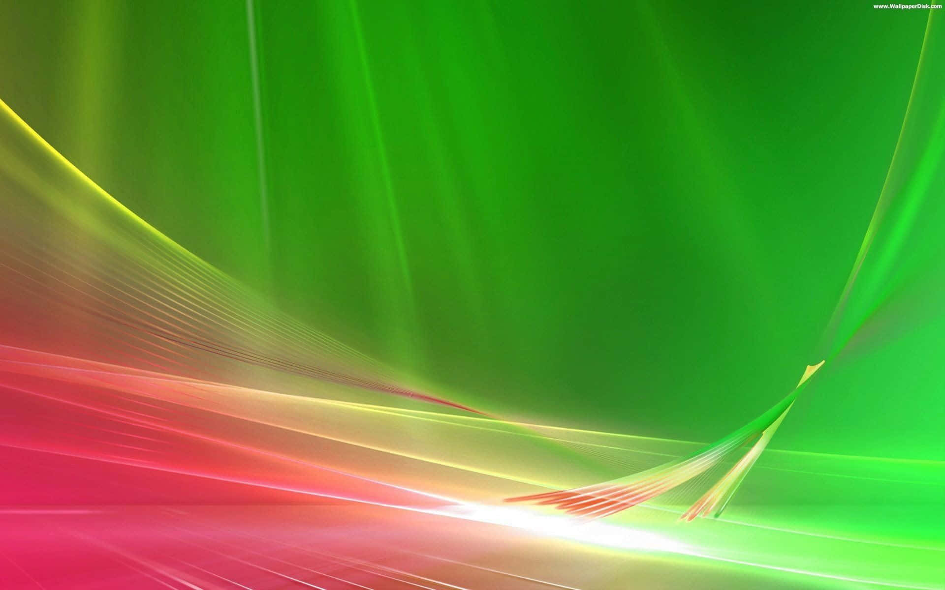 A Green And Pink Background With A Light Streak