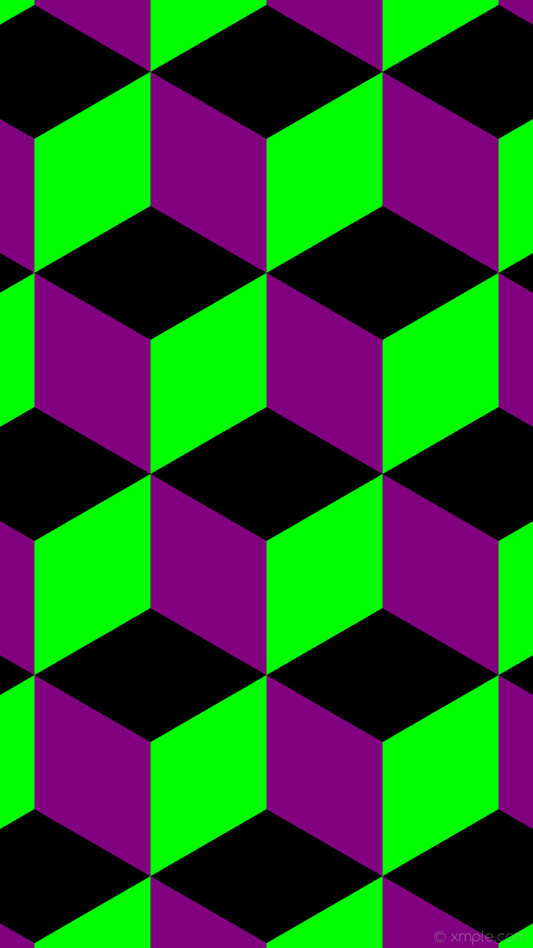 A Green And Purple Tiled Pattern With Black And Green Squares Background
