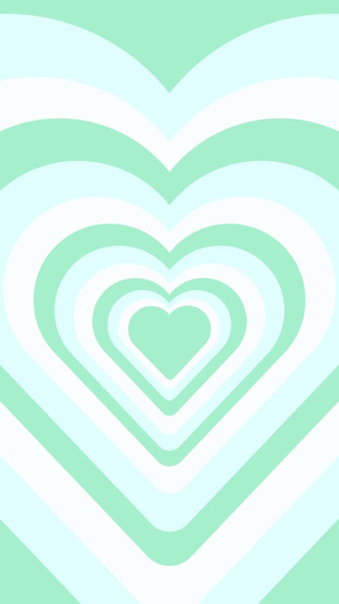 A Green And White Heart Shaped Pattern Background
