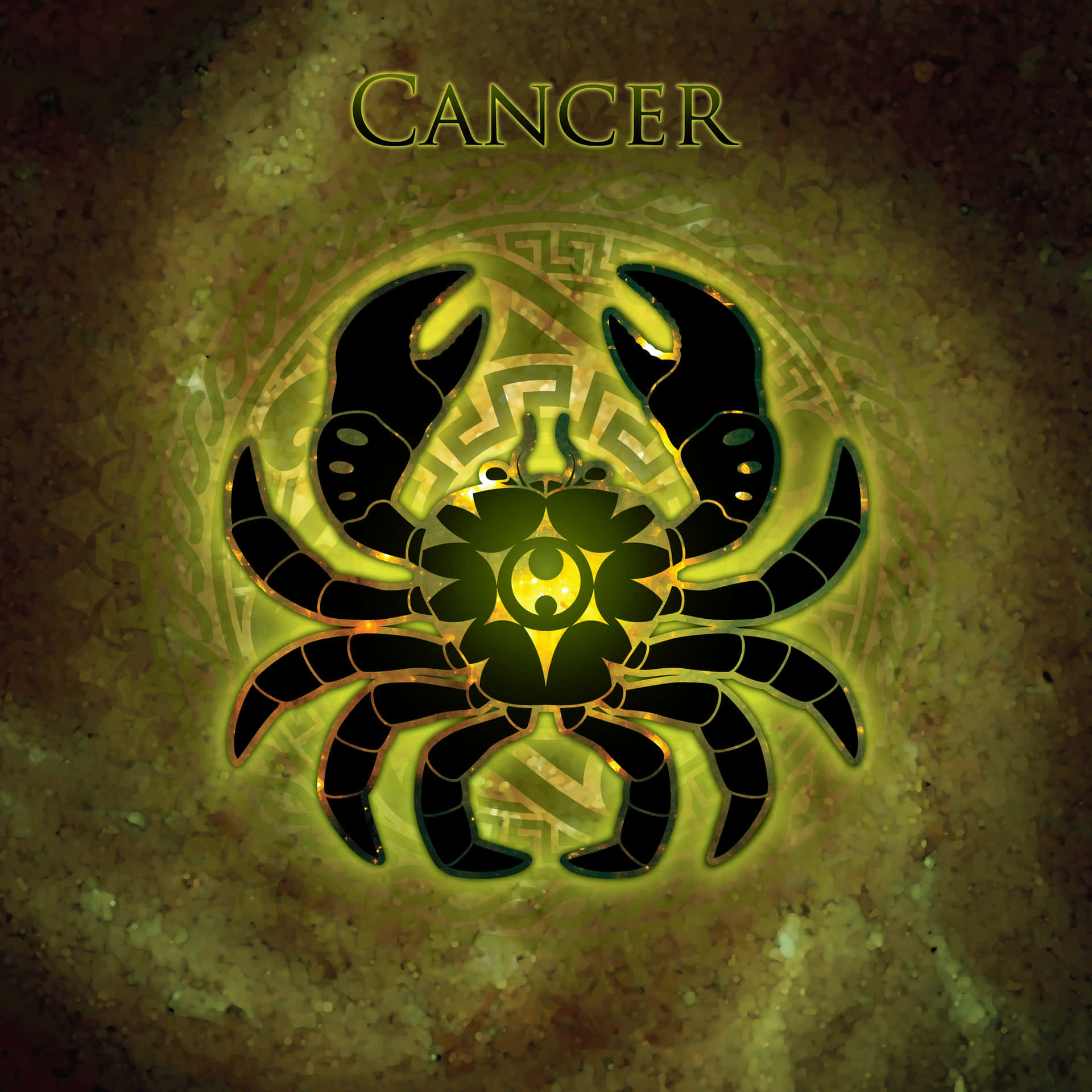 A Green And Yellow Symbol Of Cancer
