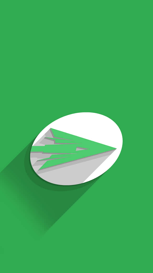 A Green Arrow Icon With A Shadow