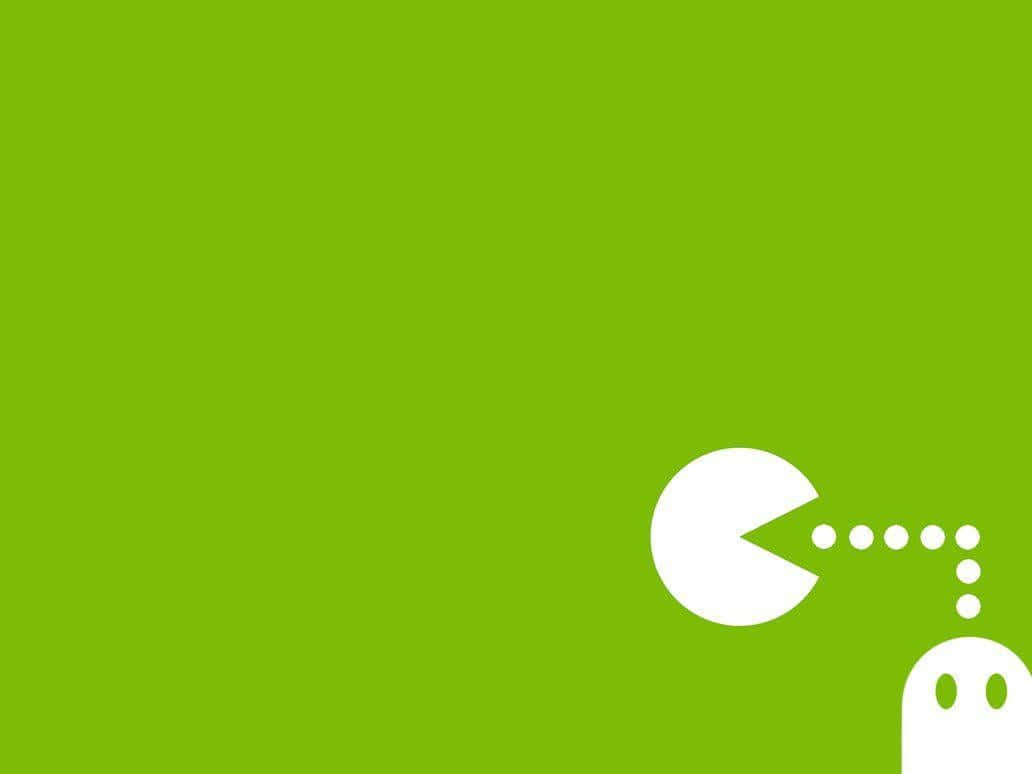 A Green Background With A Ghost And A Ghost Logo
