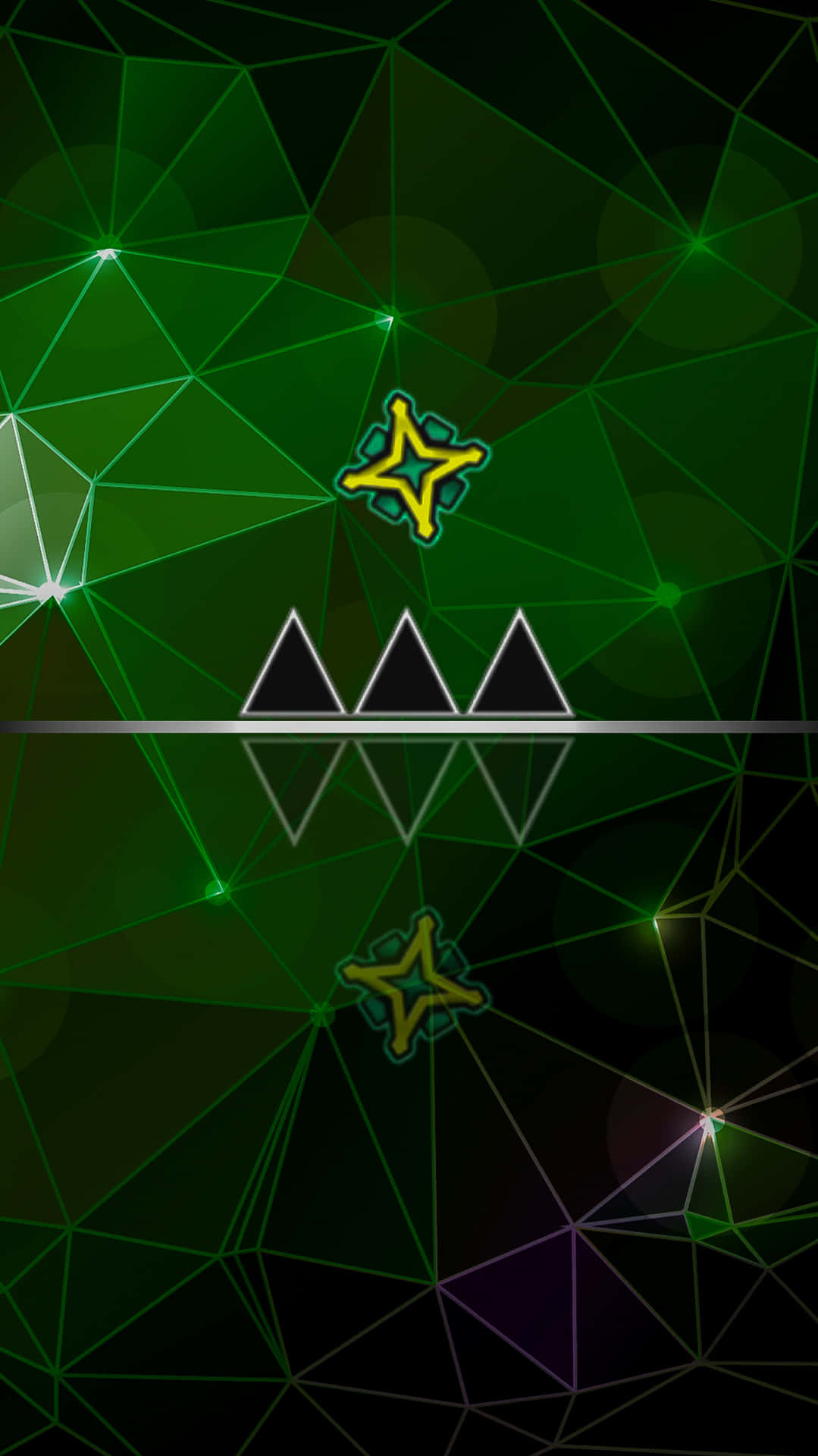 A Green Background With Triangles And Triangles Background