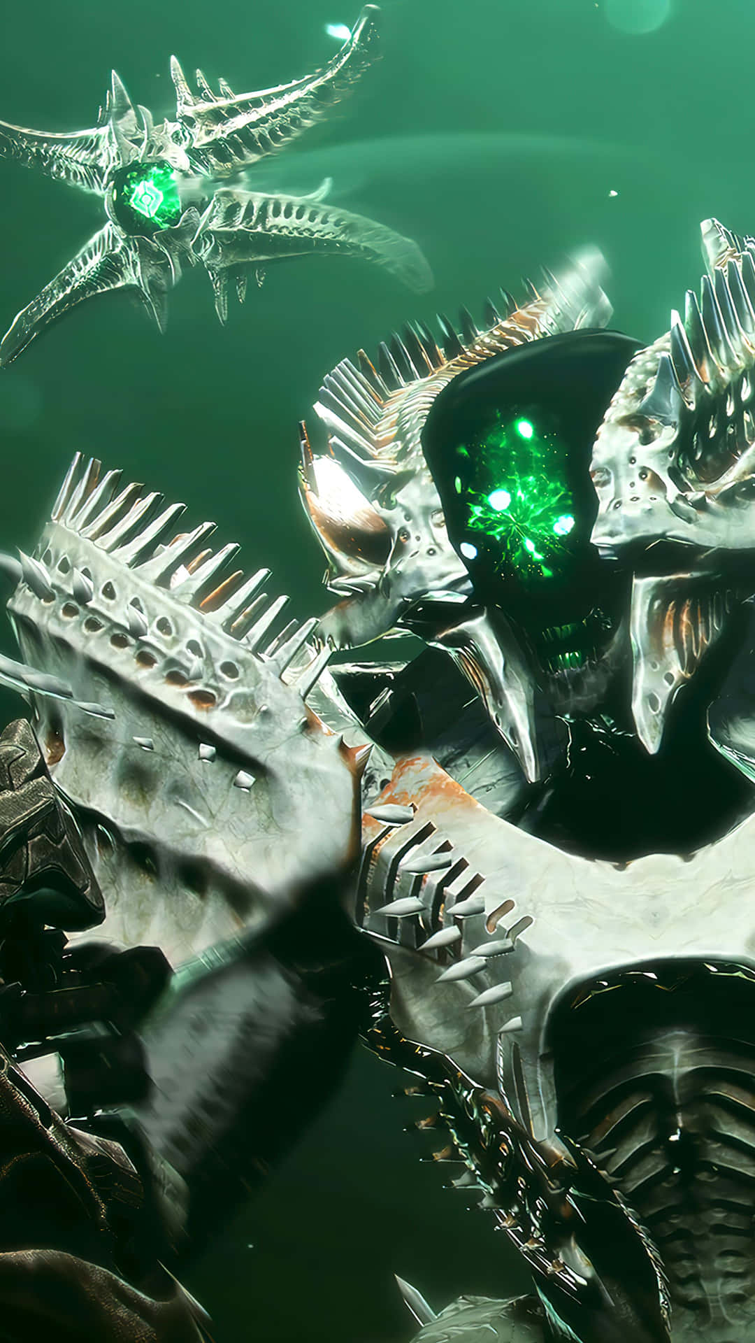 A Green Creature With A Green Light On It