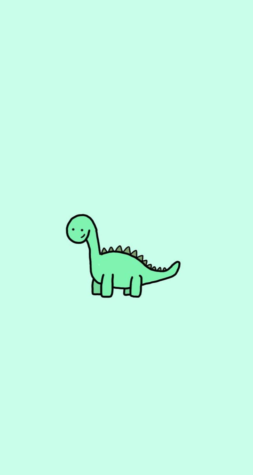 A Green Dinosaur On A Green Background