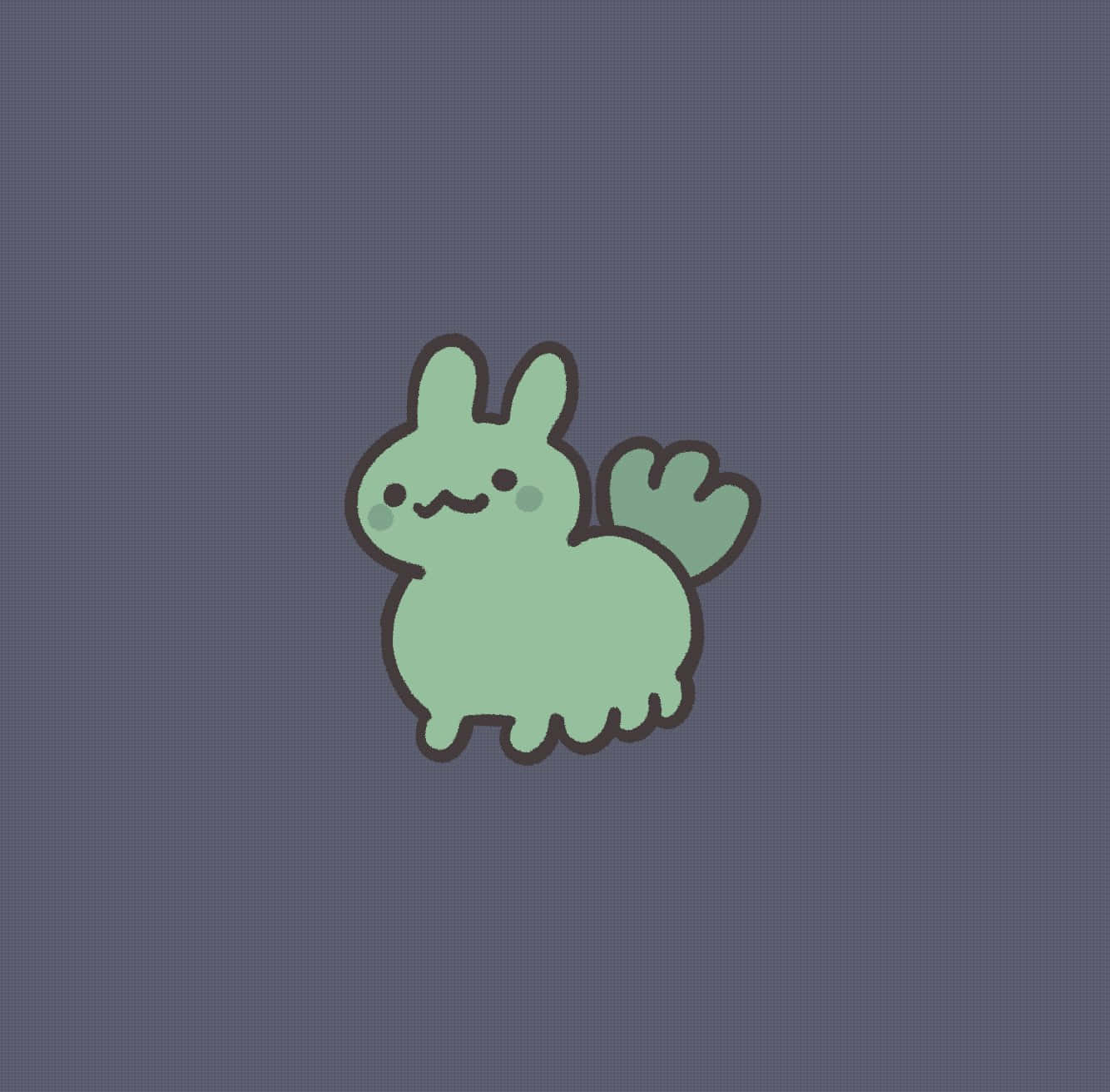 A Green Kawaii Worm On A Dark Background Background