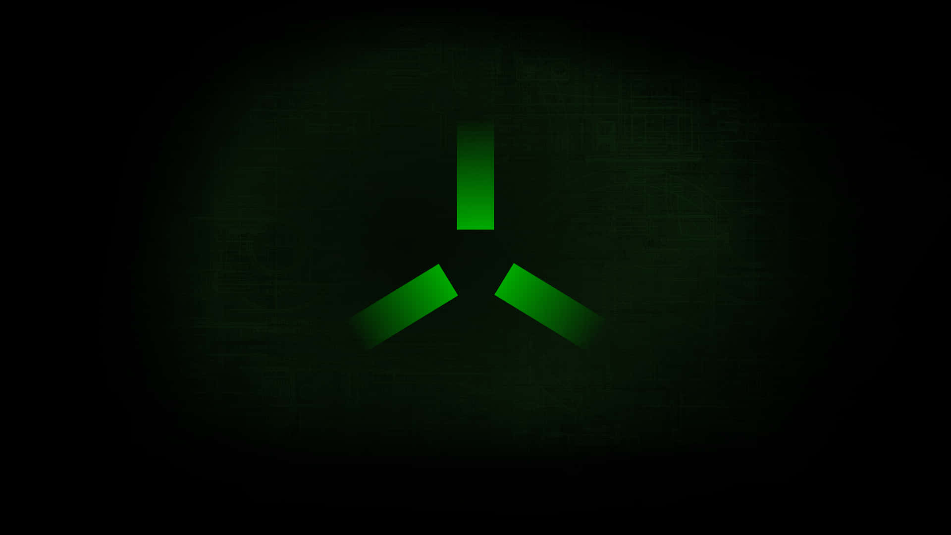 A Green Logo On A Dark Background Background