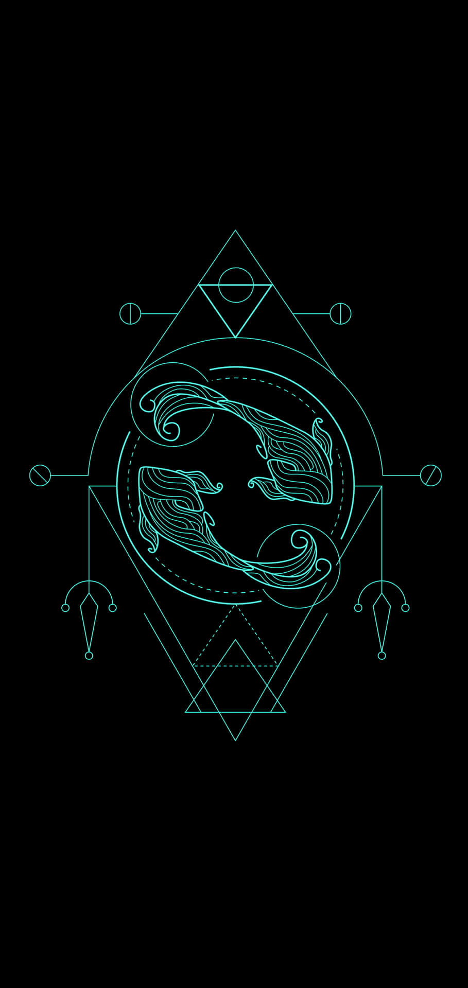 A Green Logo With A Geometric Design Background