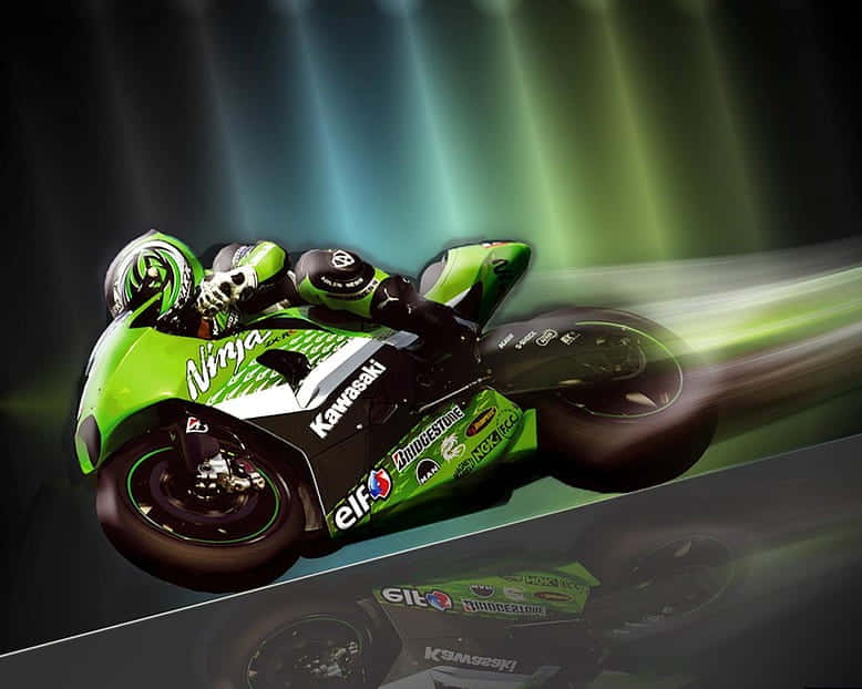 A Green Motorcycle Background