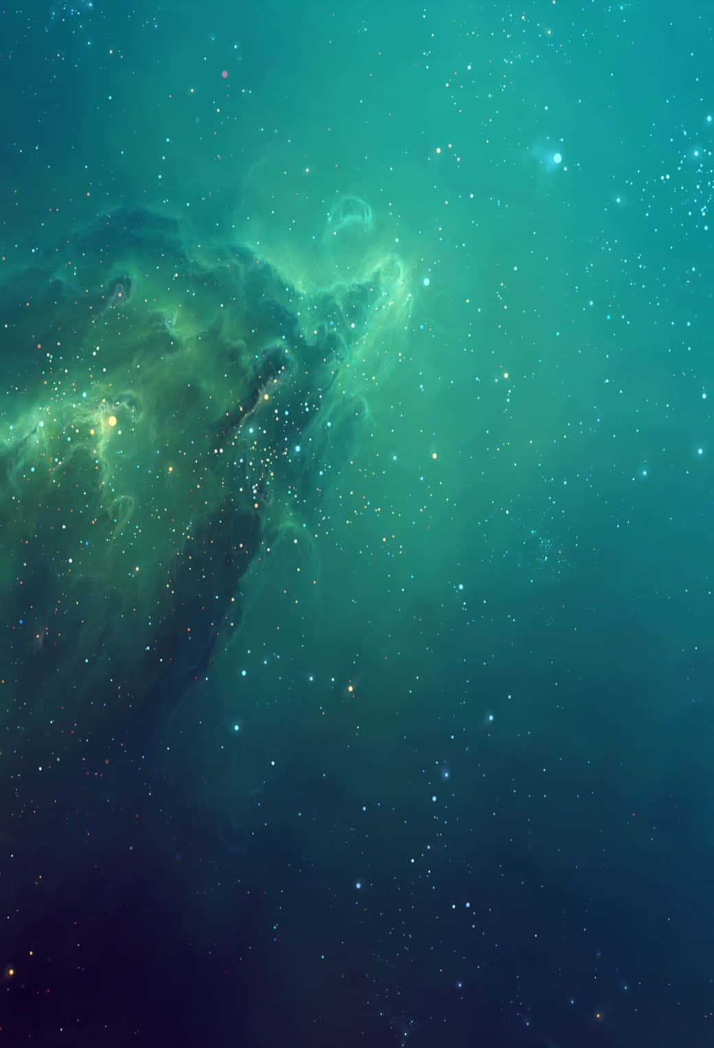A Green Nebula In Space With Stars Background