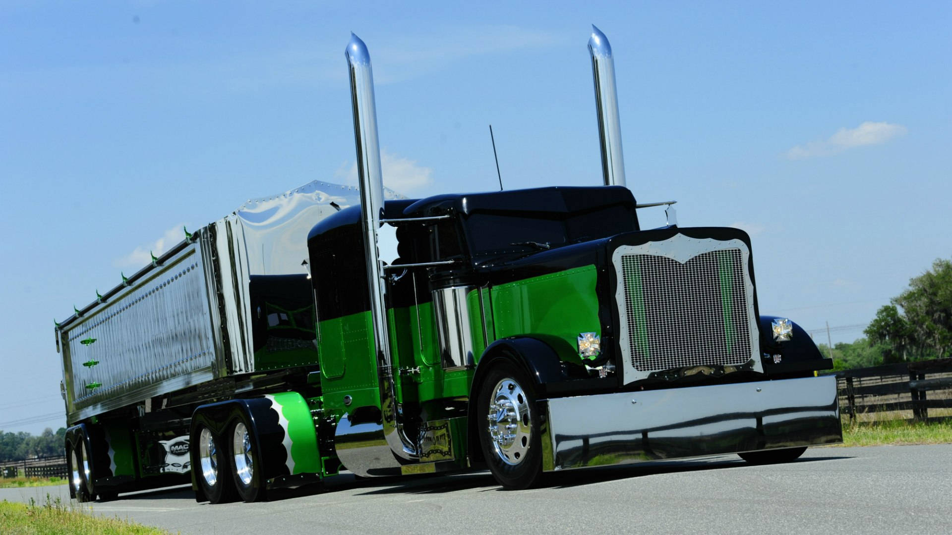 A Green Peterbilt Background