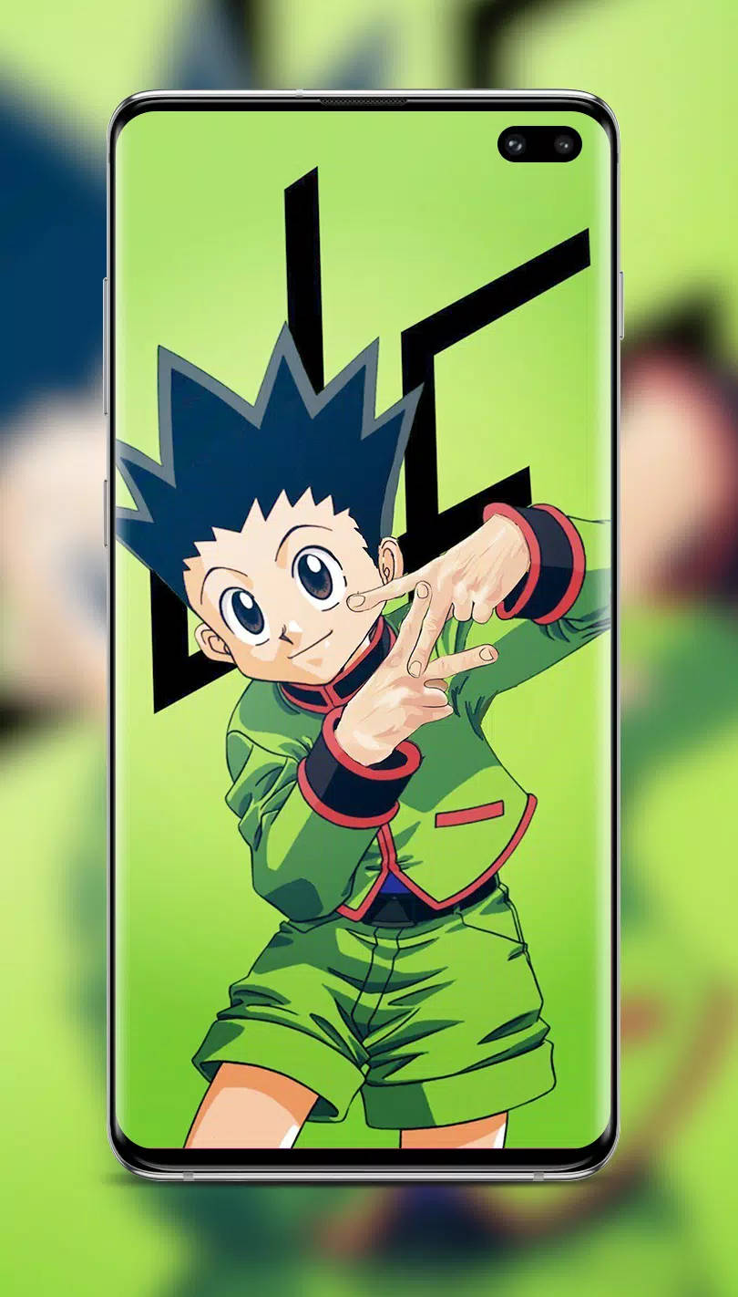 A Green Phone With An Anime Character On It