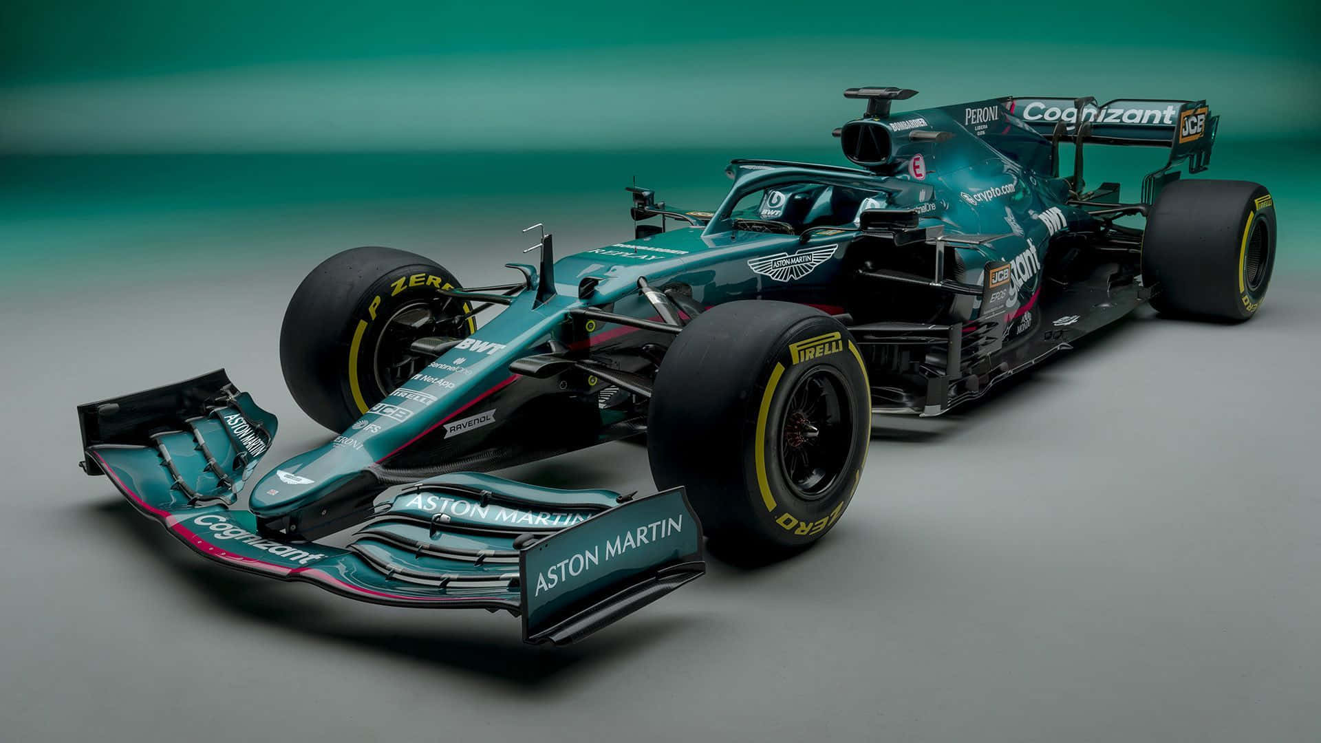 A Green Racing Car Is Shown In A Studio Background