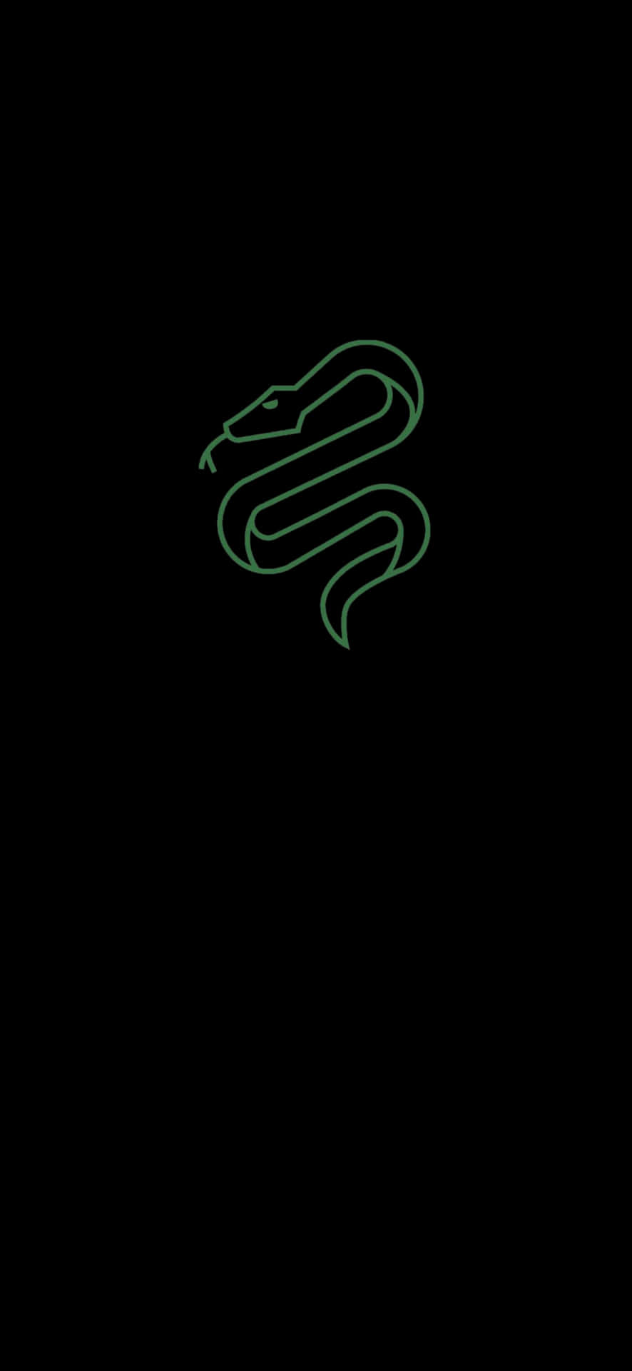 A Green Snake Logo On A Black Background Background