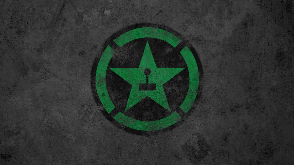 A Green Star On A Black Background
