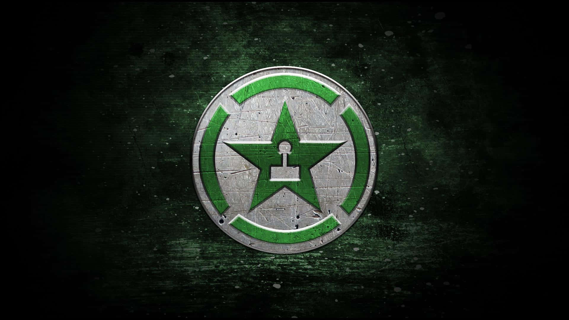 A Green Star On A Dark Background Background