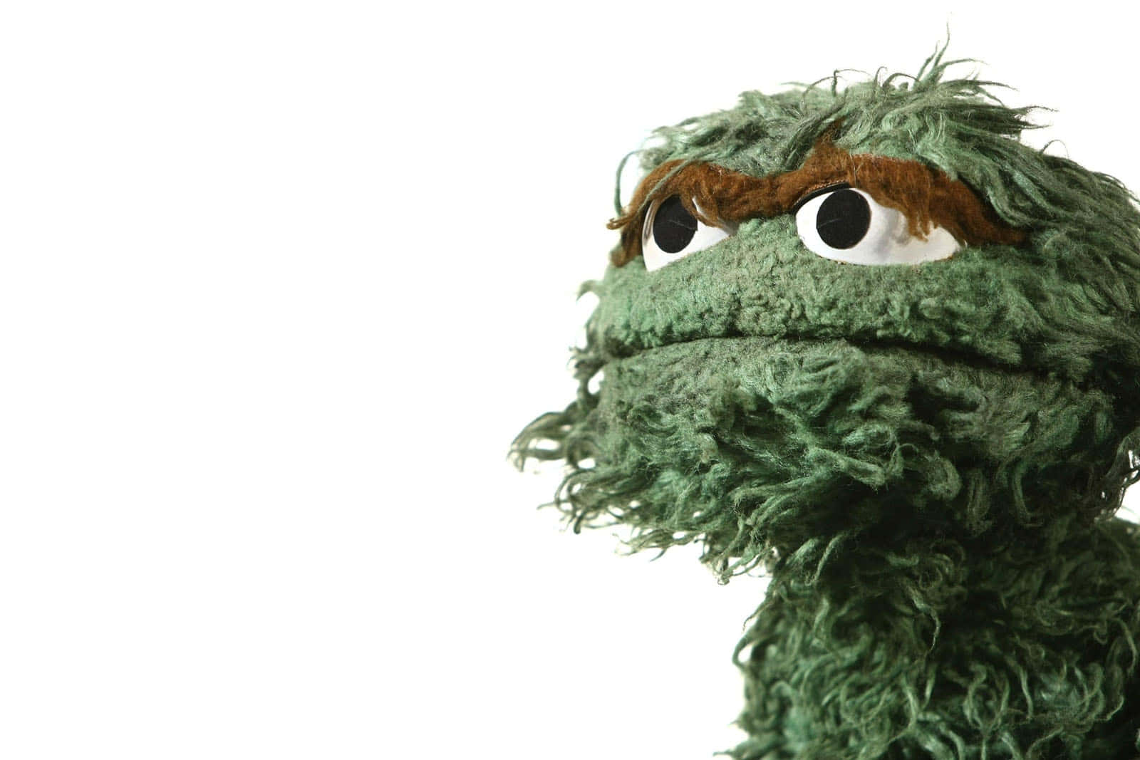 A Green Stuffed Animal With Long Hair Background