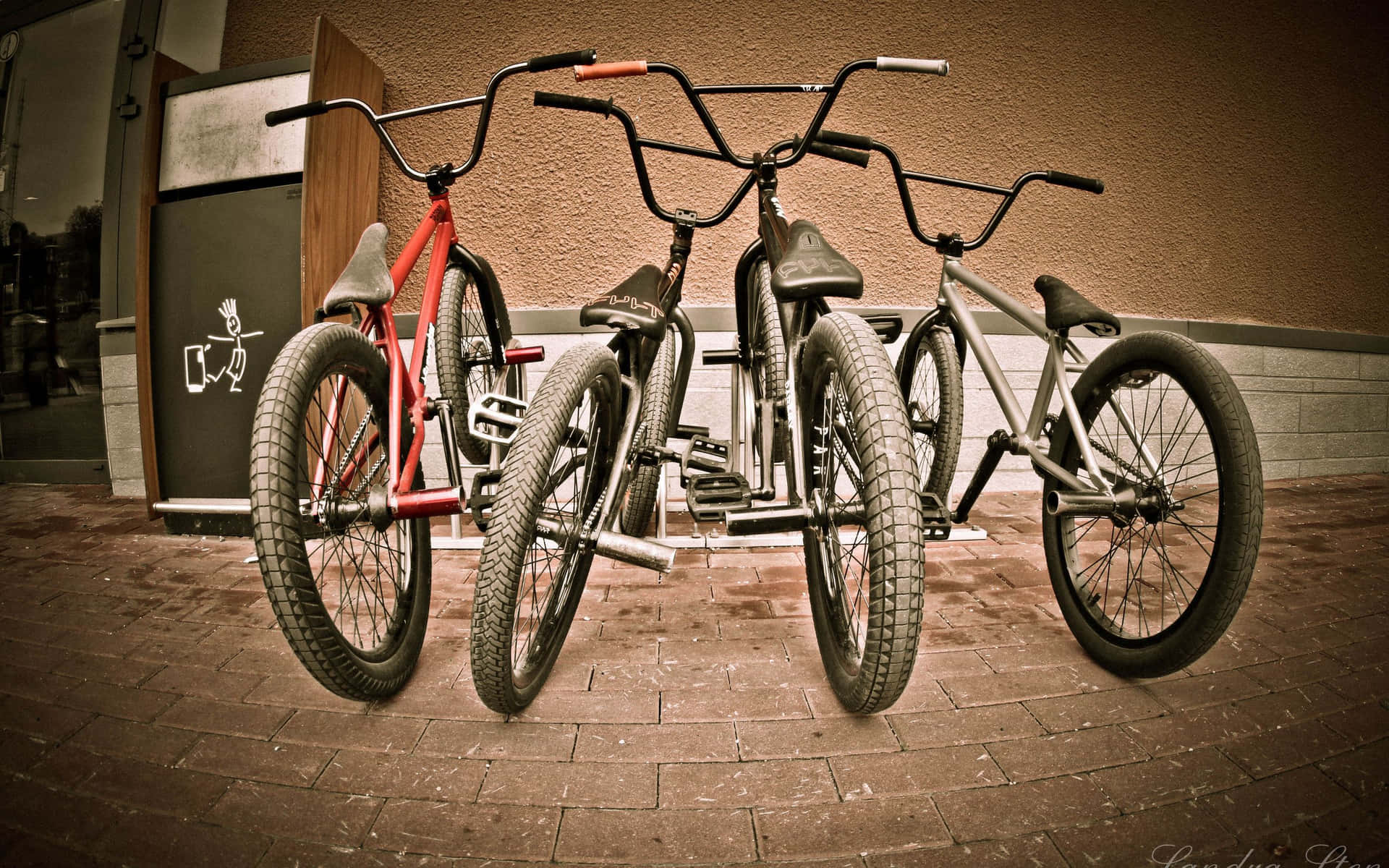 A Group Of Bikes Background