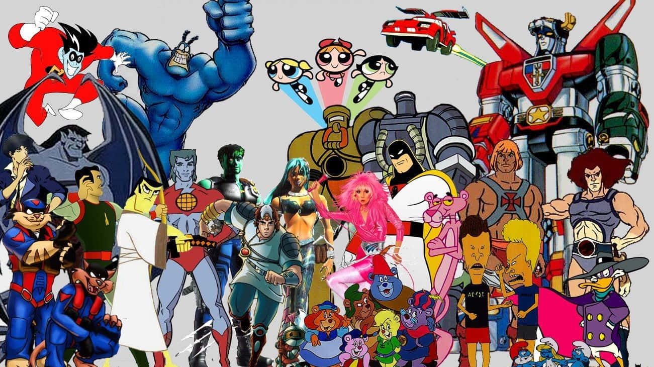 A Group Of Cartoon Characters Posing Together