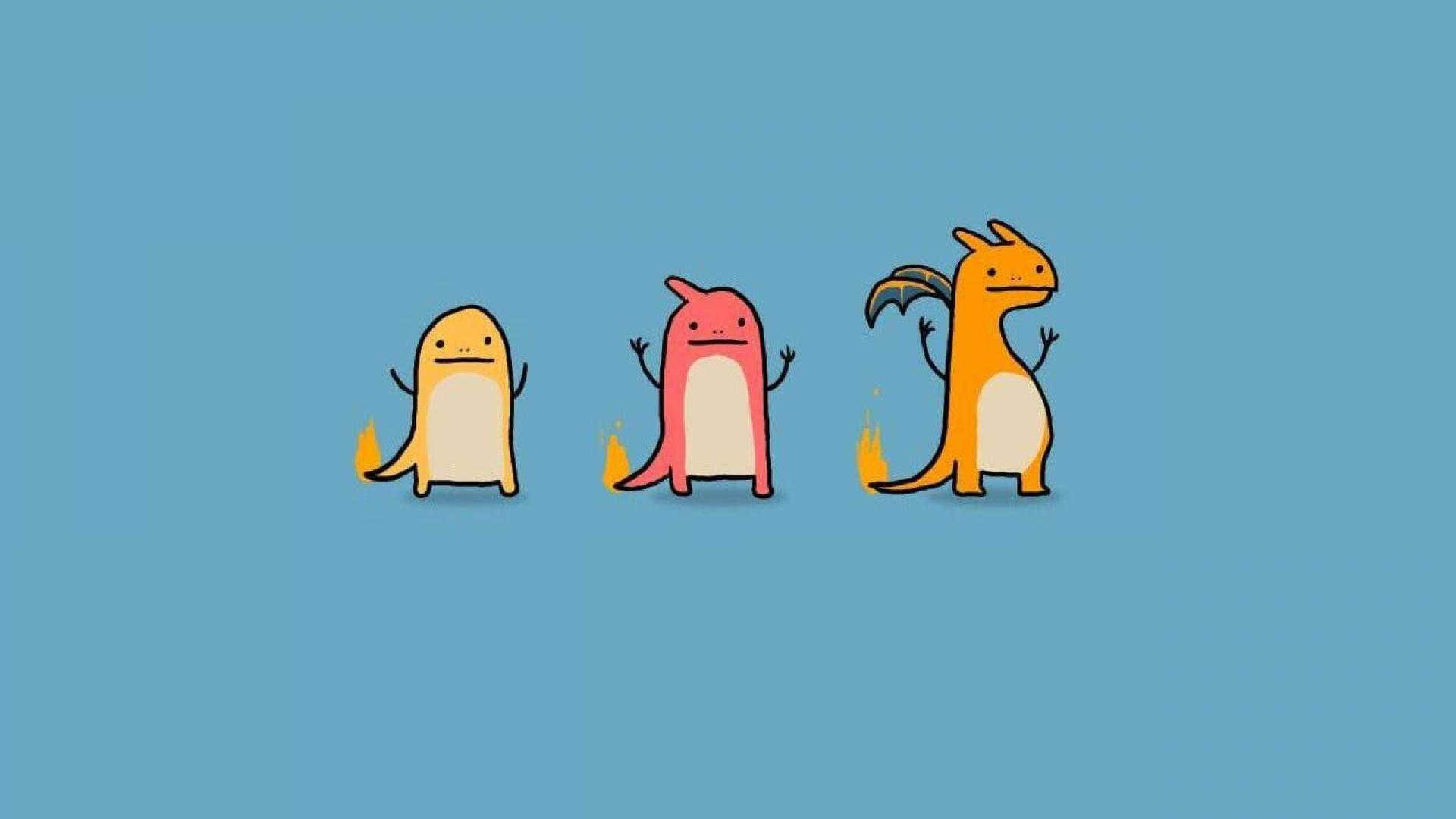 A Group Of Cartoon Dinosaurs Standing In A Row Background