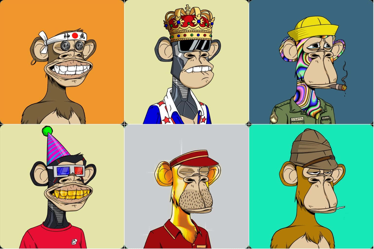 A Group Of Cartoon Monkeys In Different Poses Background