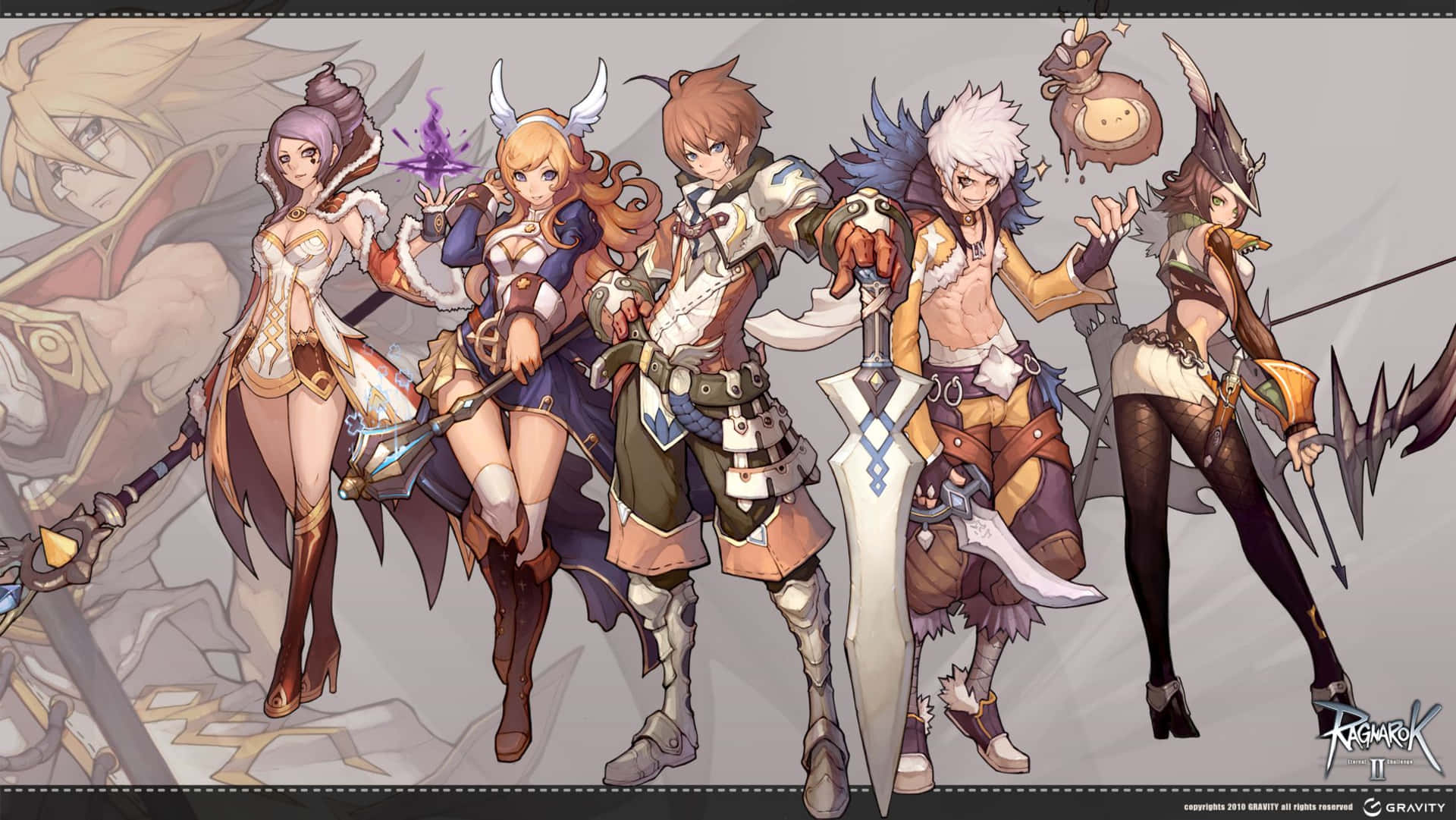 A Group Of Characters In A Fantasy Setting Background