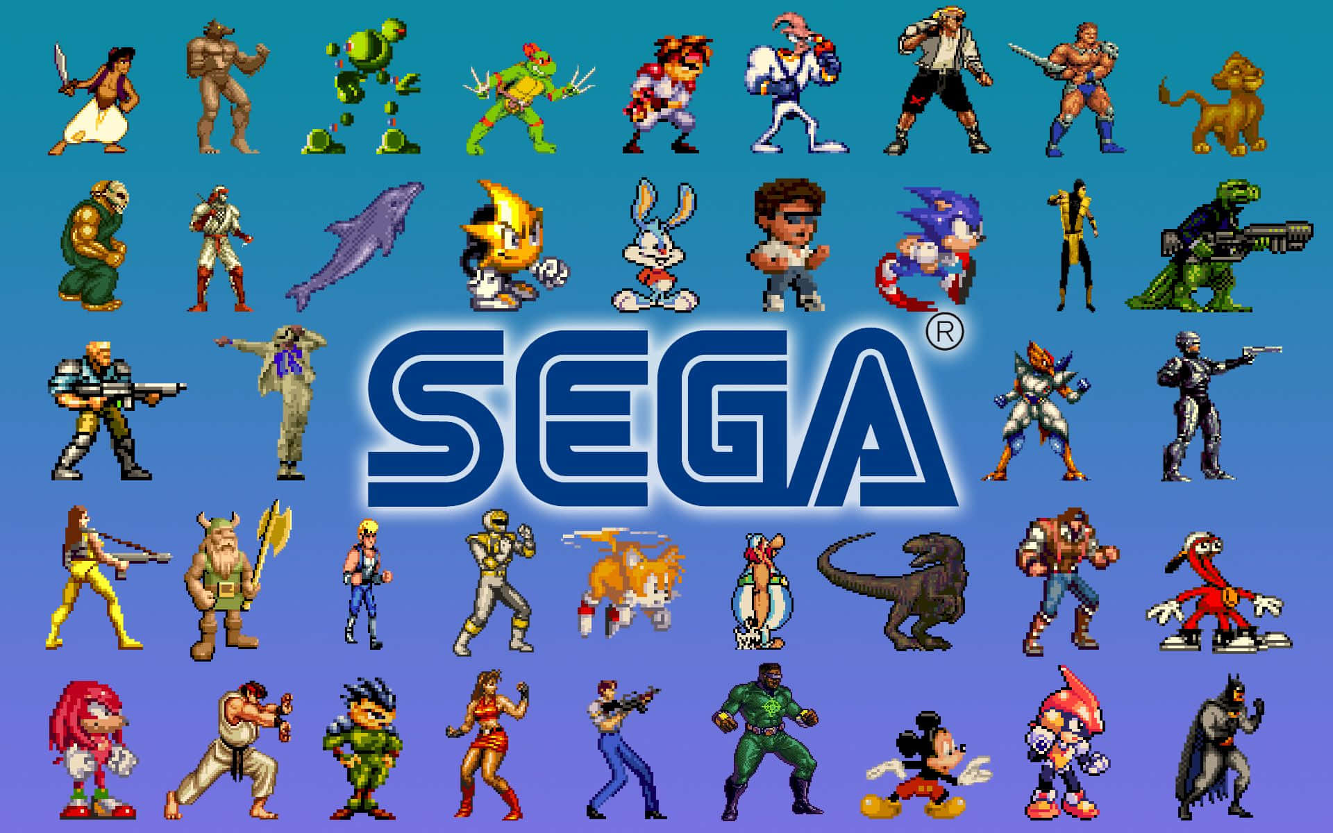A Group Of Characters In A Sega Game