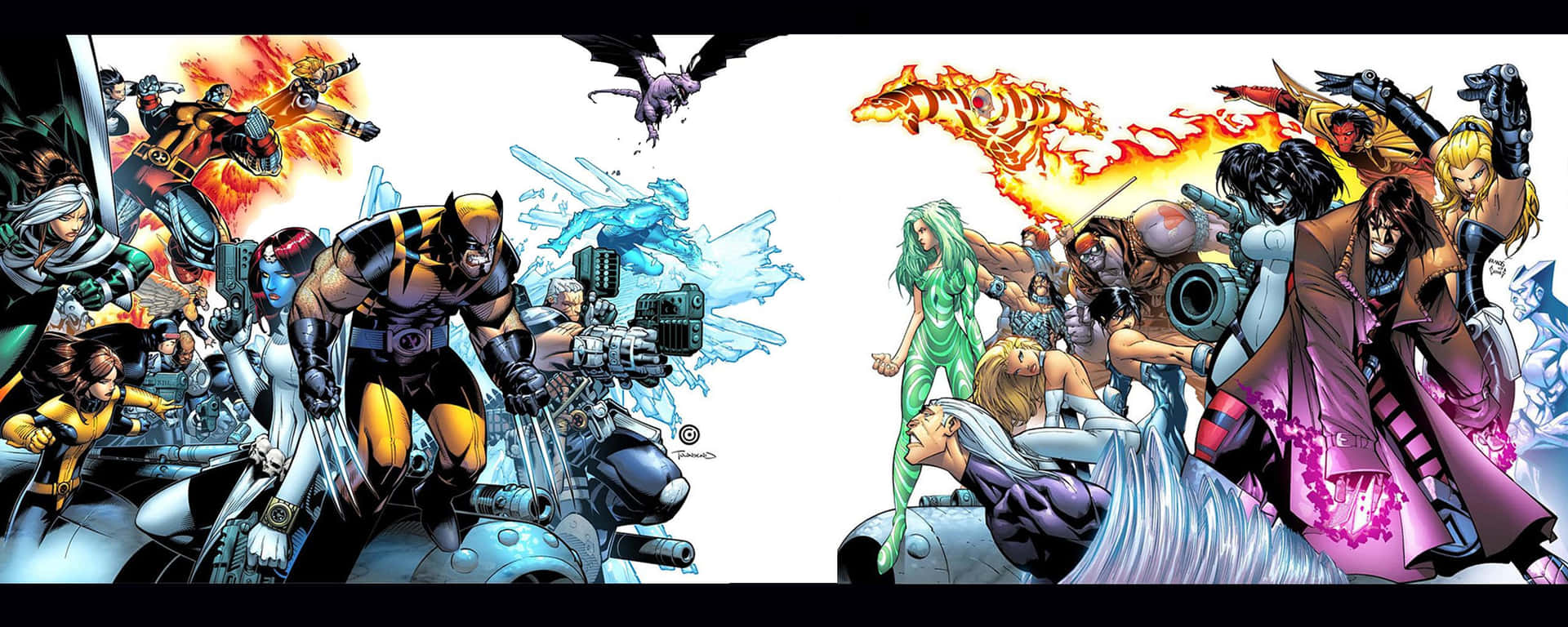 A Group Of Comic Characters Are Shown In A Comic Book Background