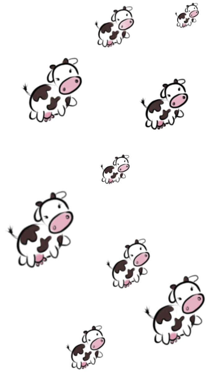 A Group Of Cows Are Flying In The Air