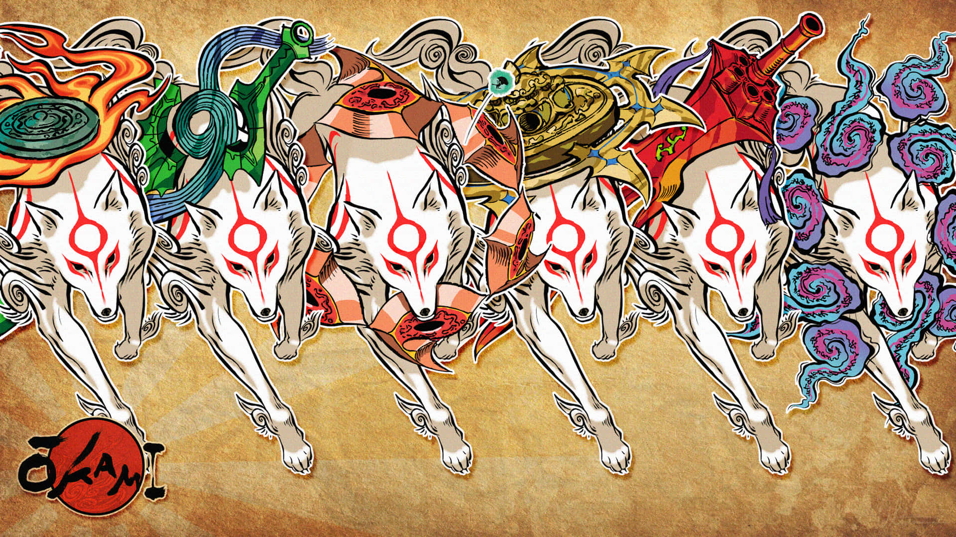 A Group Of Horses With Different Designs