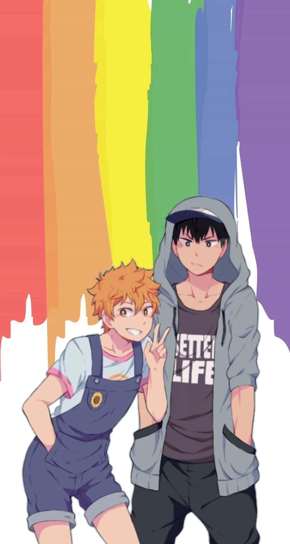 A Group Of Lgbt+ Anime Characters Happily Celebrating