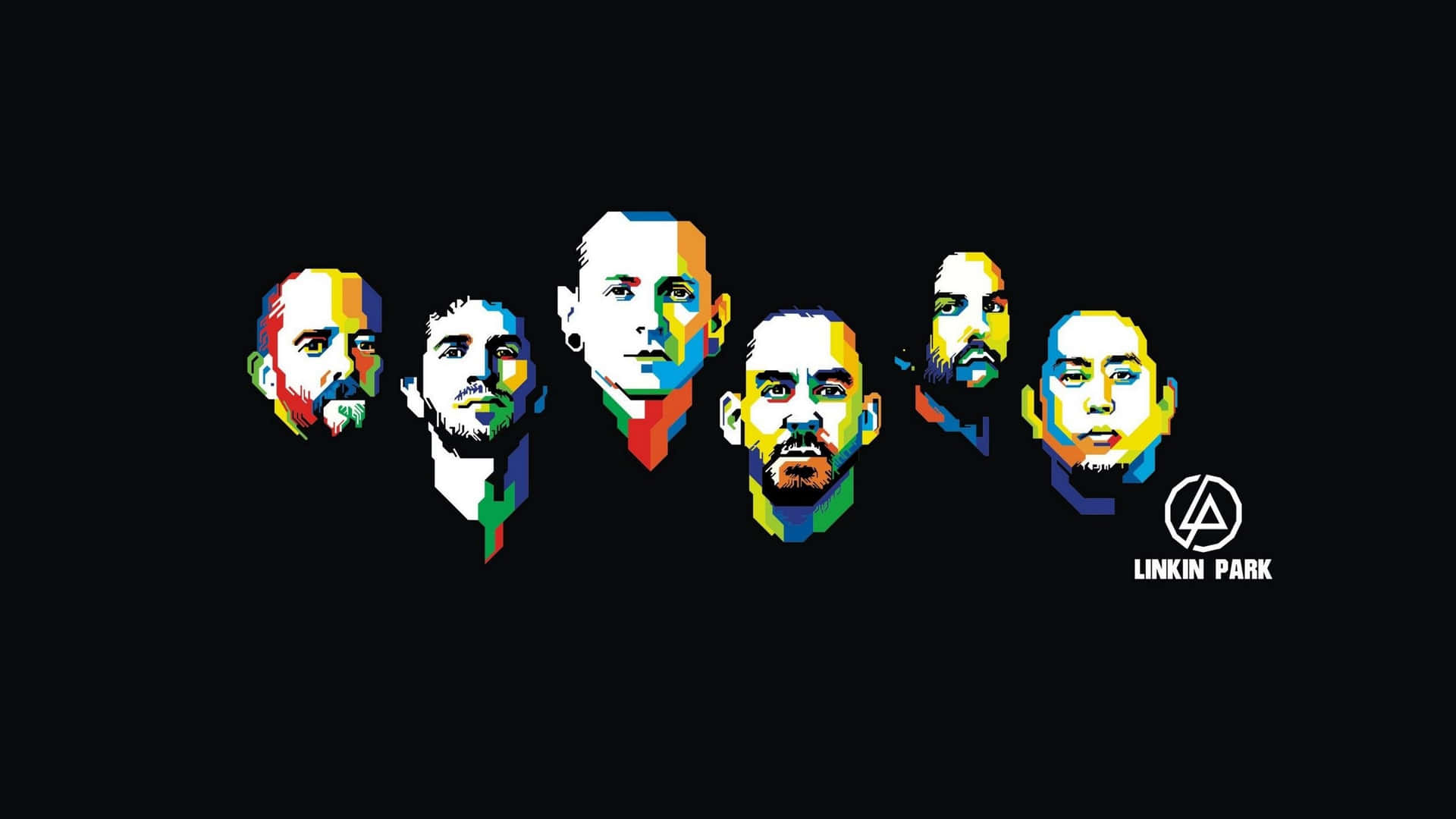 A Group Of Men In Colorful Backgrounds Background
