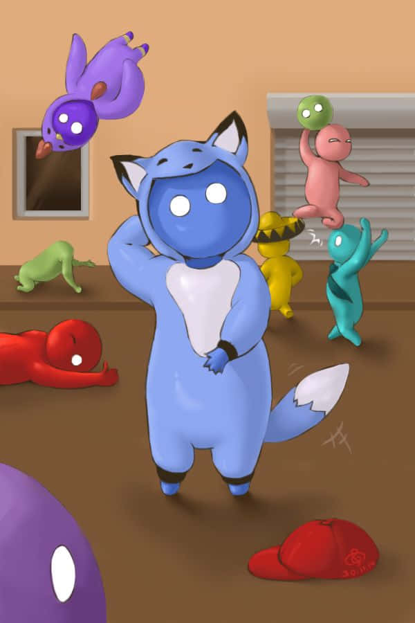 A Group Of People In A Room With A Bunch Of Animals Background