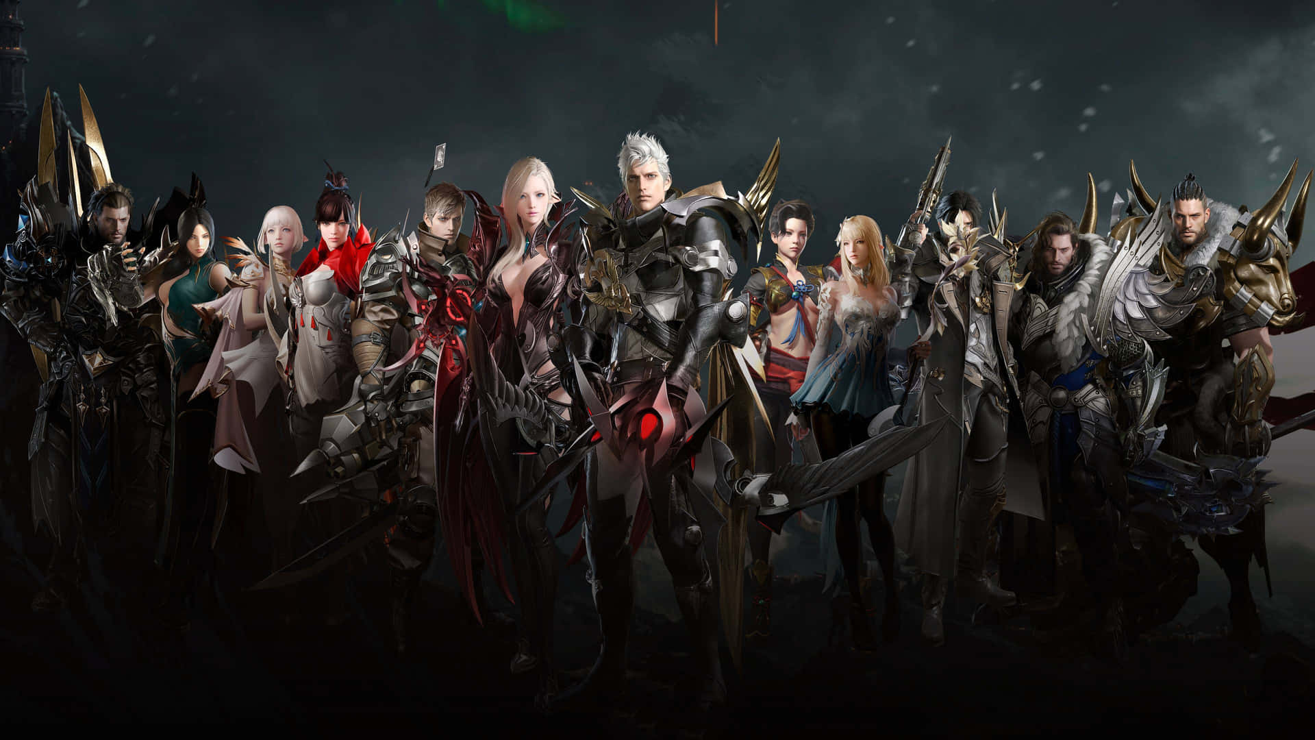 A Group Of People In Armor Standing Together Background