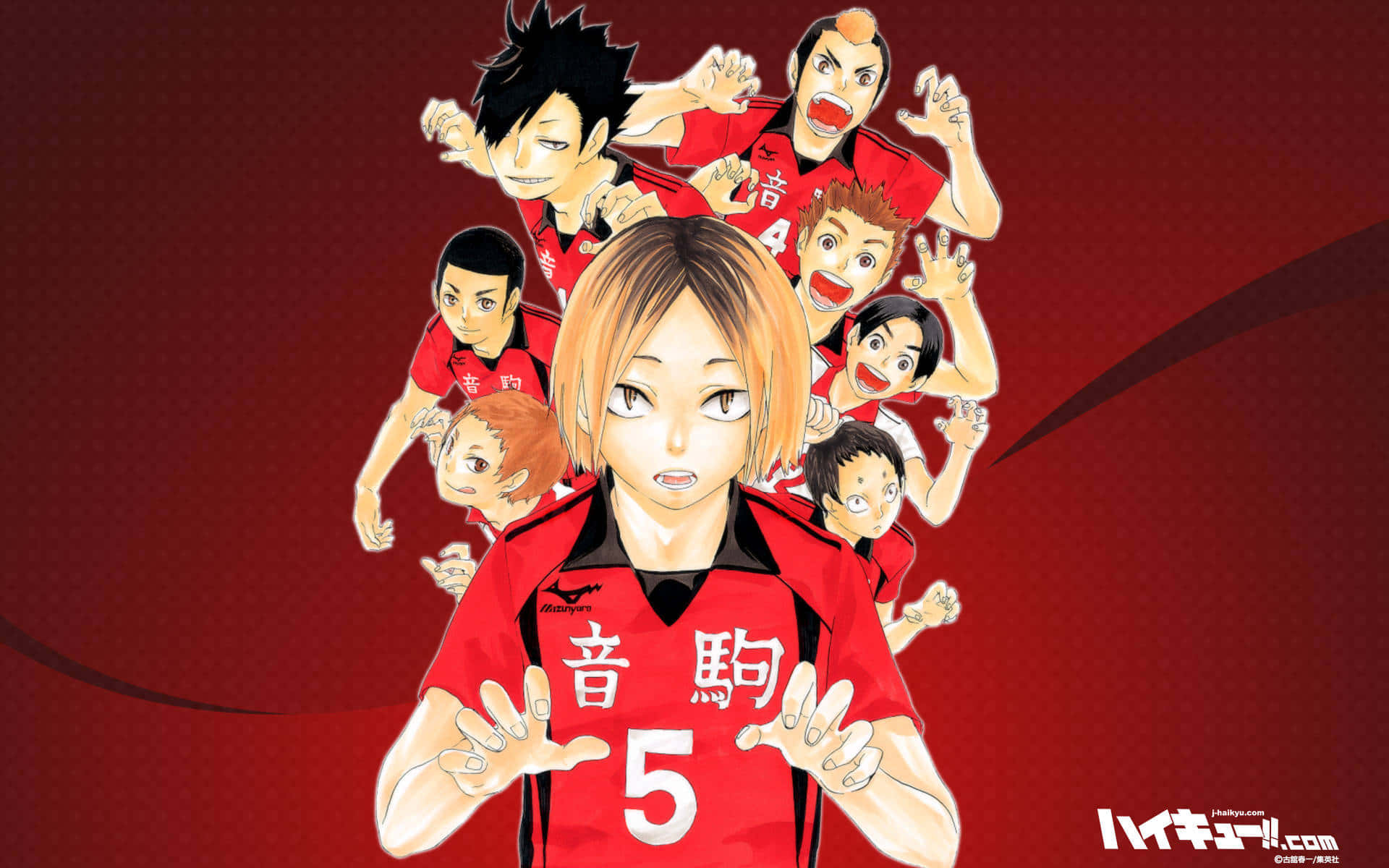 A Group Of People In Red Uniforms Background