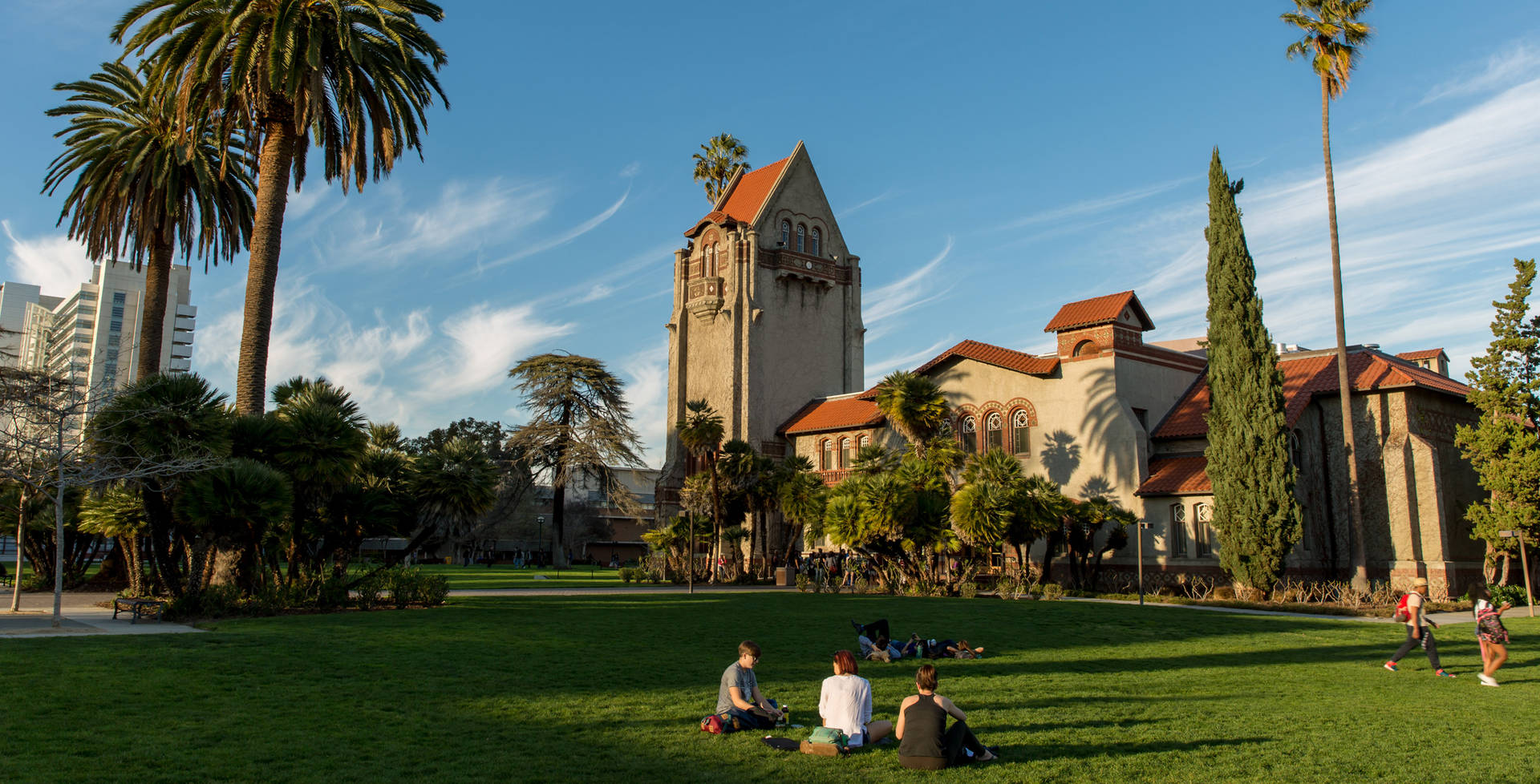 A Group Of People Sitting On The Grass