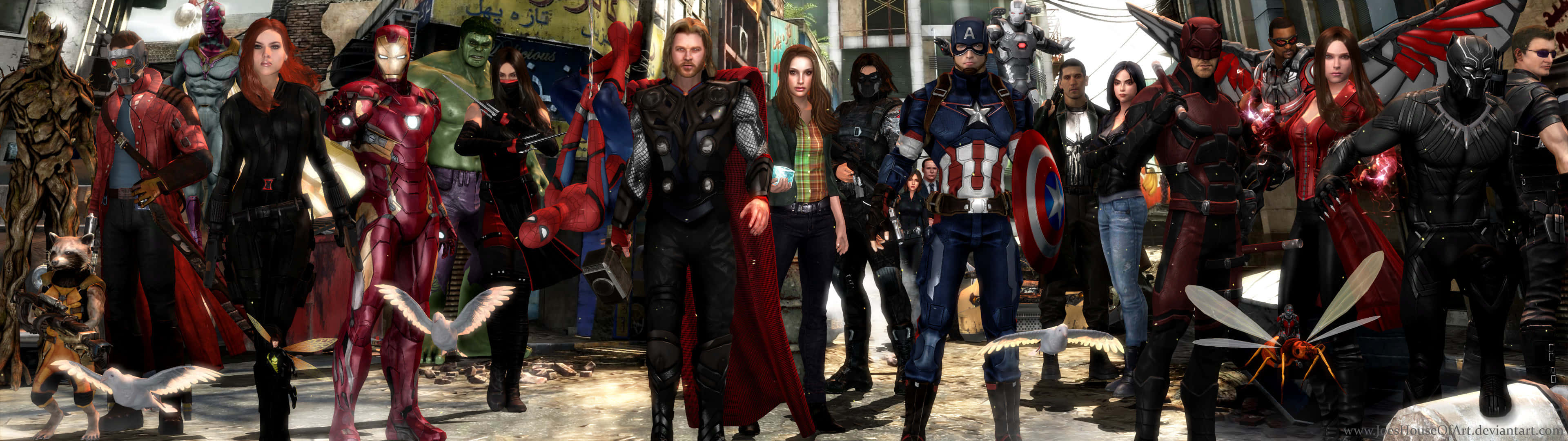 A Group Of People Standing In Front Of A Wall Background