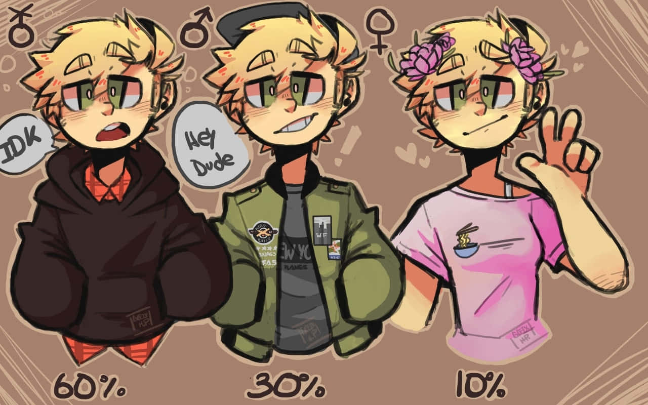 A Group Of People With Different Hair Styles And Clothes Background