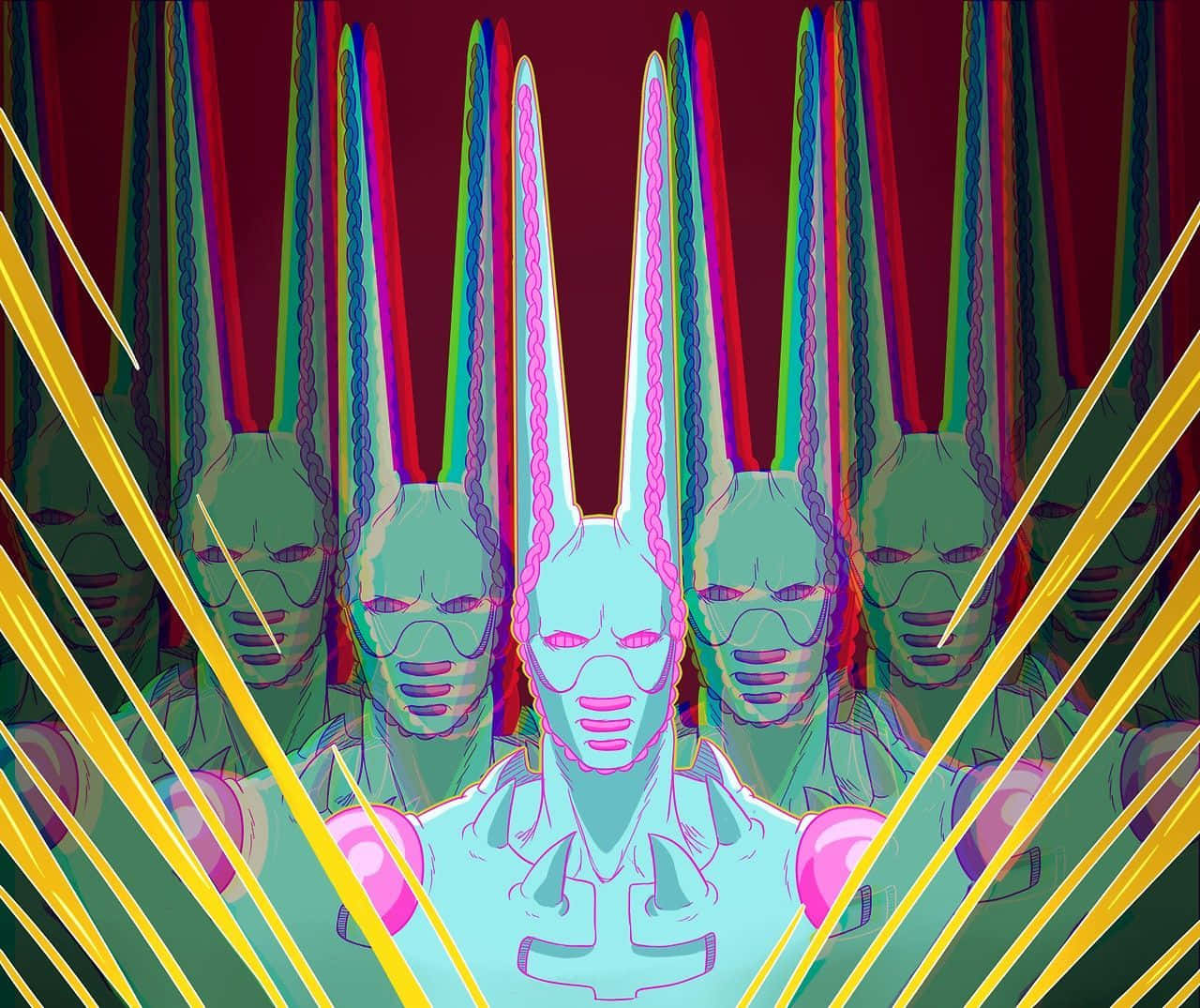 A Group Of People With Heads Background