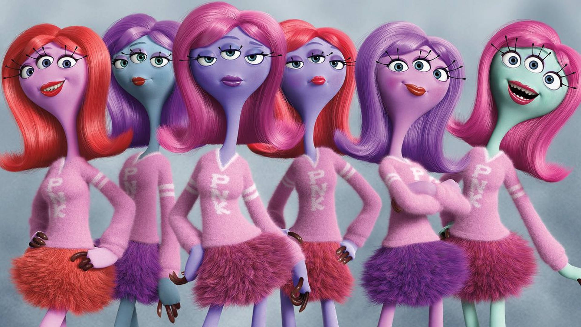 A Group Of Scary Students From Monsters University - Pnk Team Background