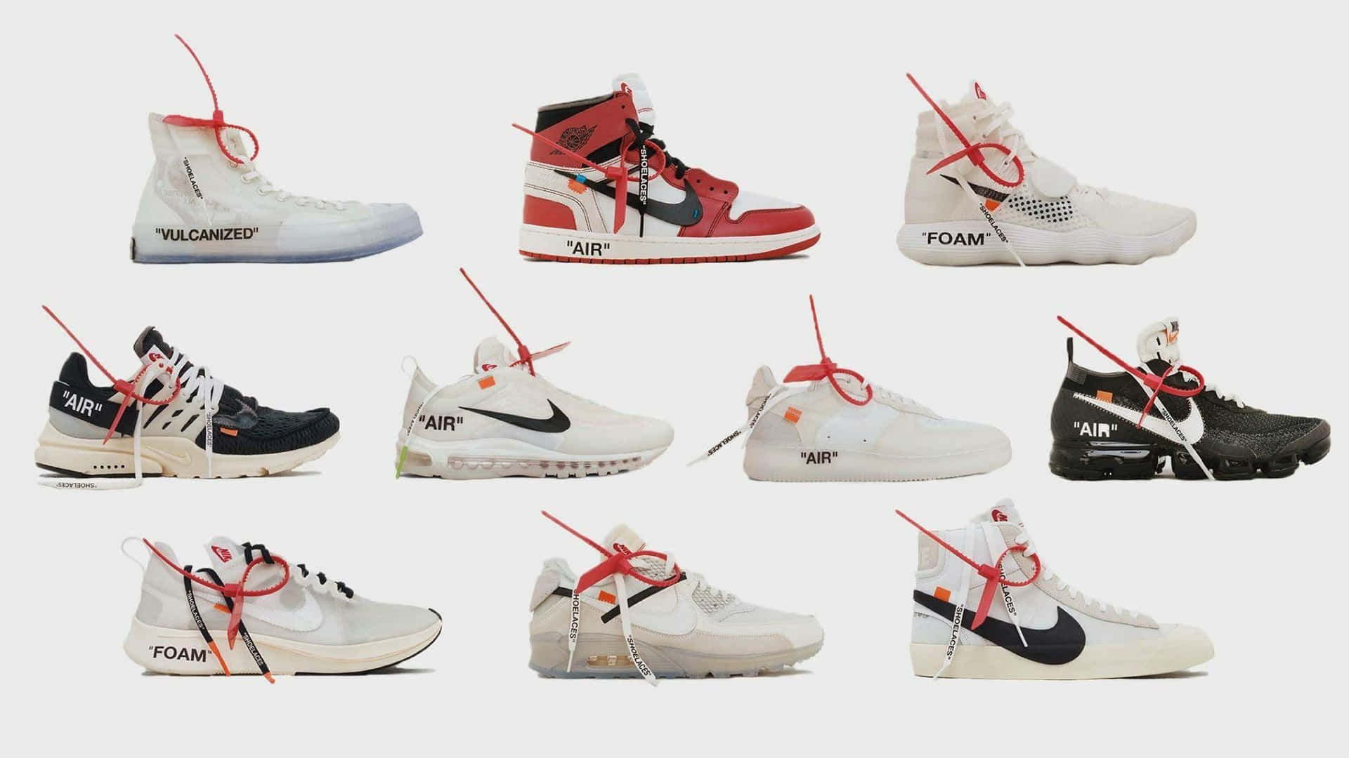 A Group Of Sneakers With Red Ribbons Tied To Them Background