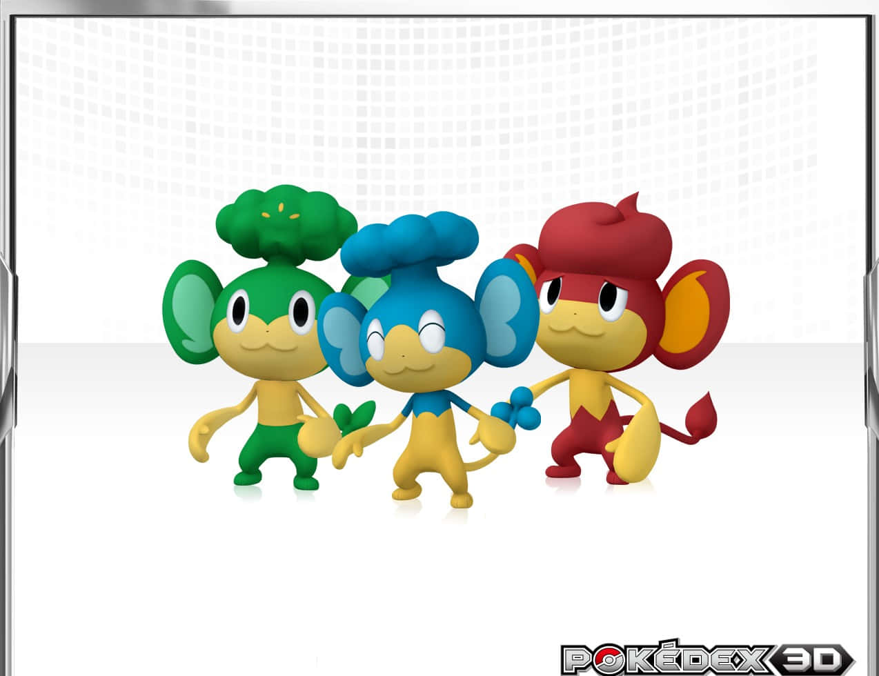 A Group Of Three Amiibo Figures In Different Colors Background