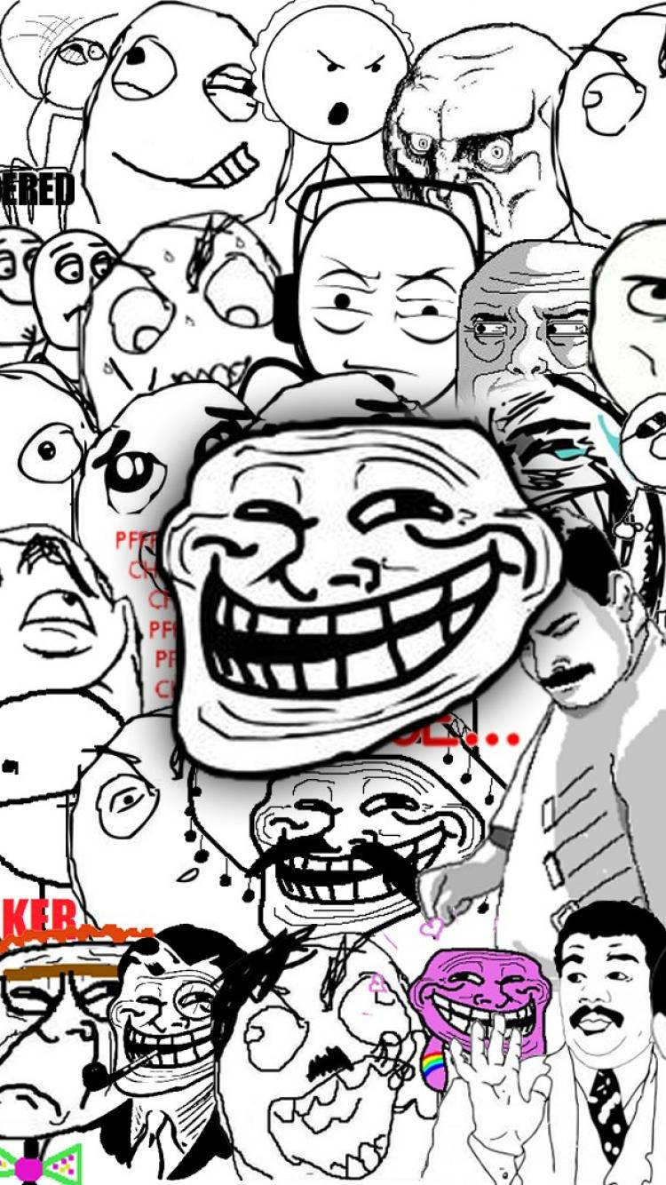 A Group Of Troll Faces With Different Faces